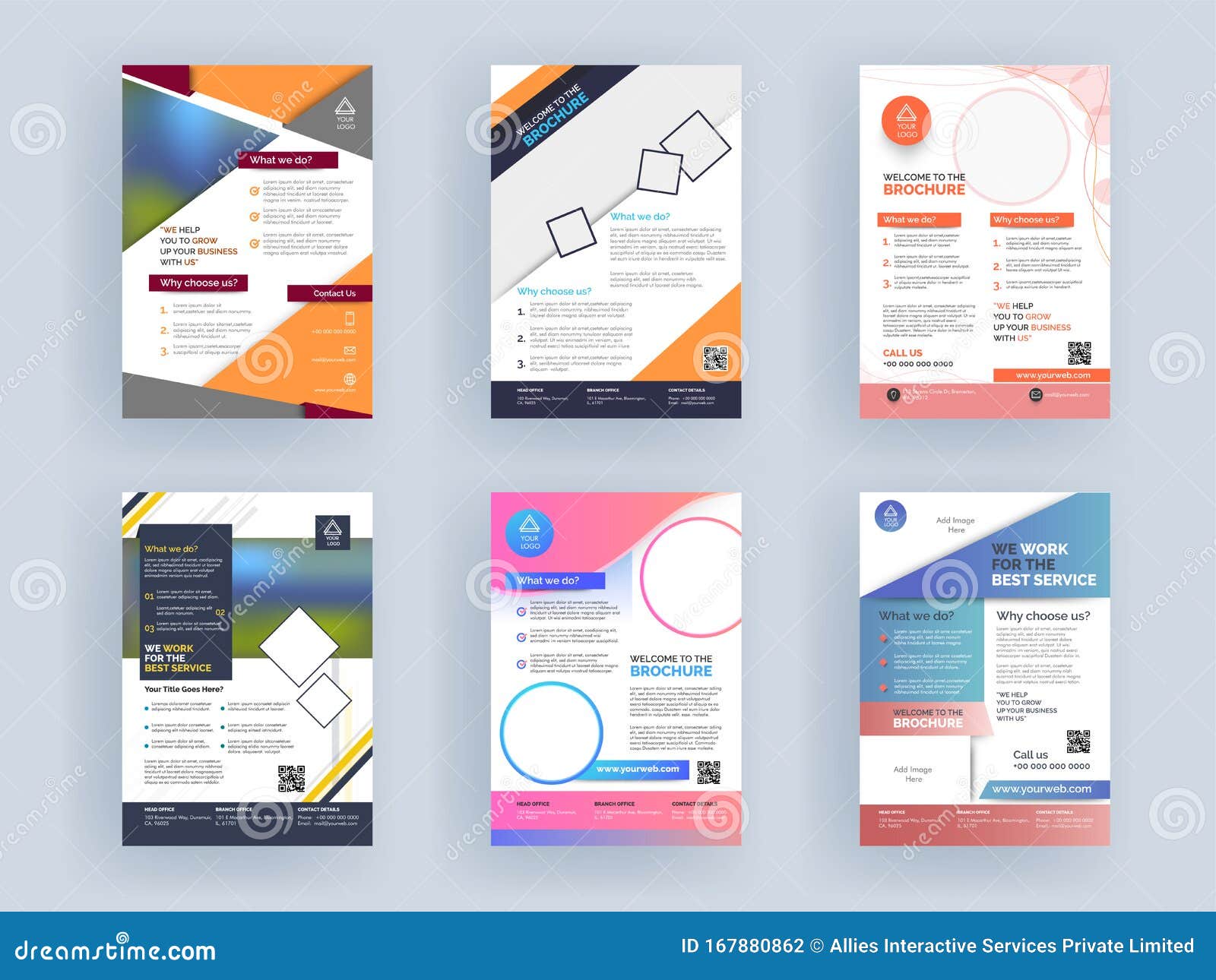 Editable Business Brochure Template Layout Cover Page. Stock Within 1 Page Flyer Template