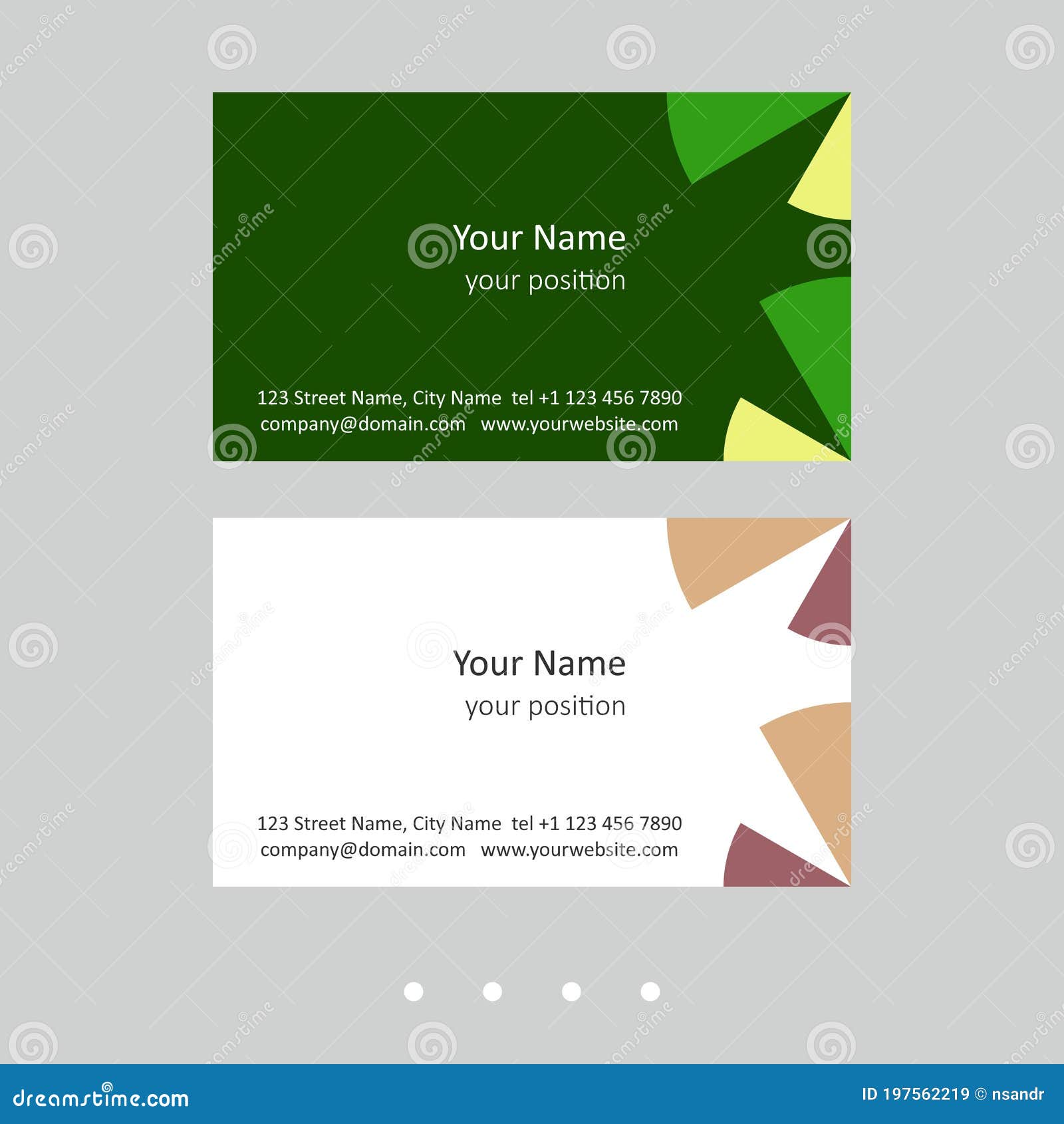 Geometric Business Card in 2 Color Palettes plantilla de Stock