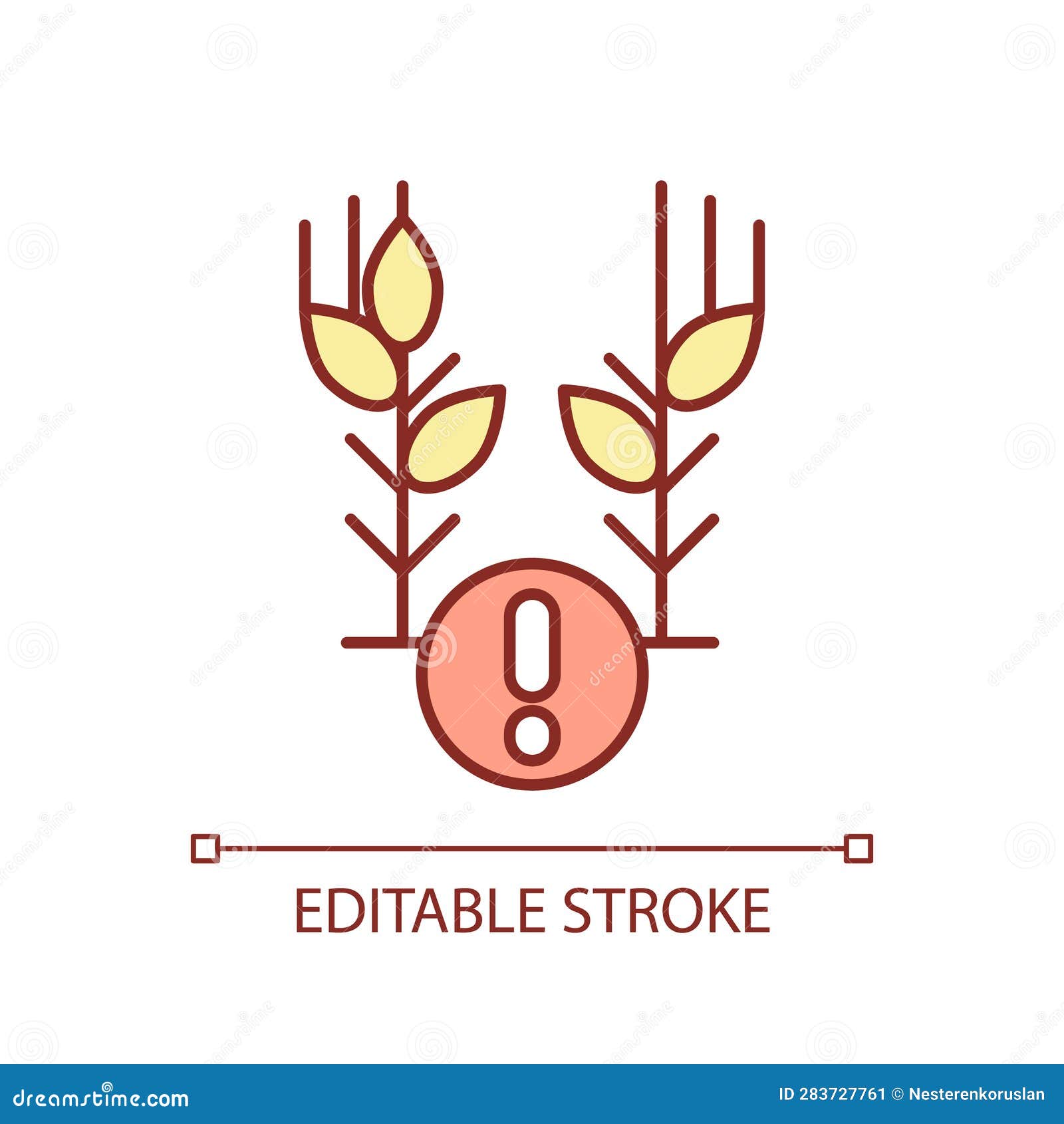 editable crop failure line icon heatflation concept