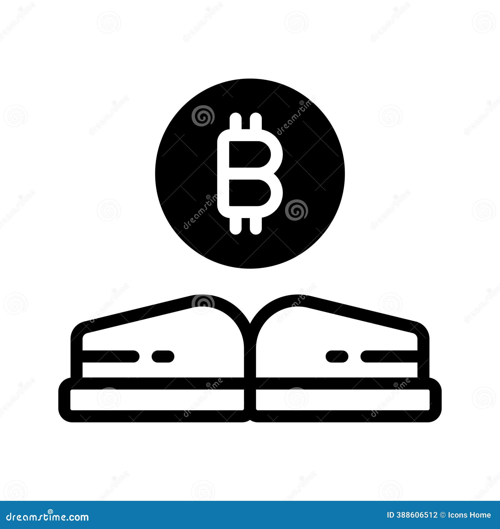 An Editable Glyph Icon of Bitcoin Book Ledger Stock Vector - Illustration  of currency, glyph: 388606512