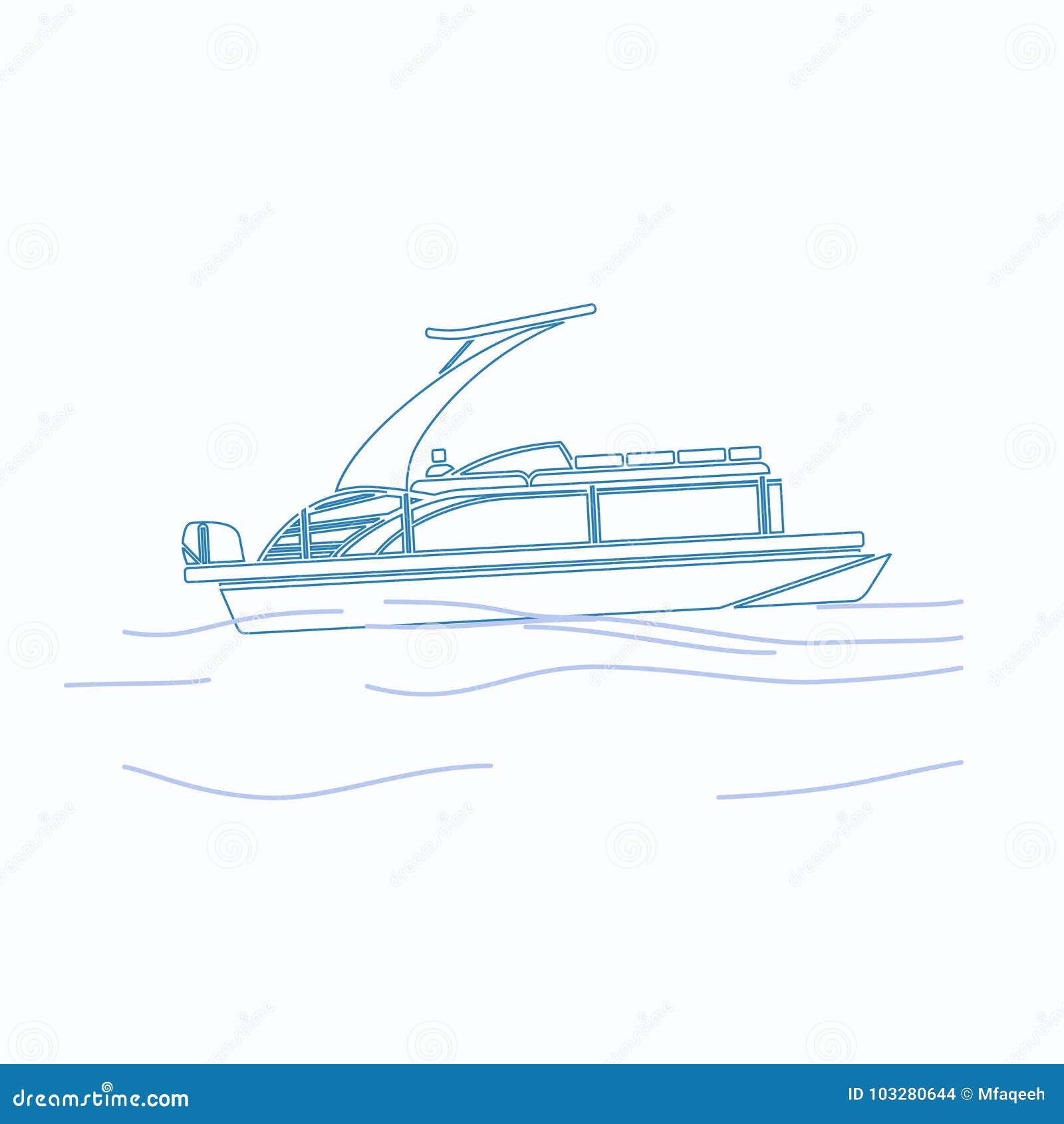 outline style sport arch pontoon boat  