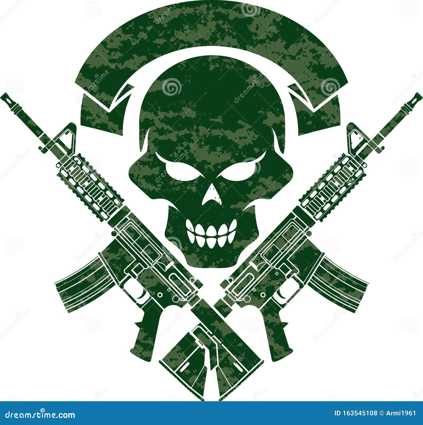 Military skull image stock vector. Illustration of banner - 163545108