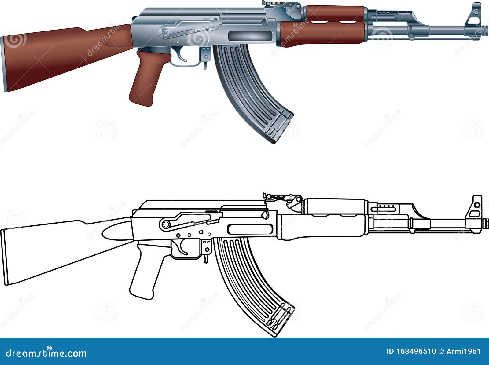 kalashnikov ak 47 assault rifle machine gun