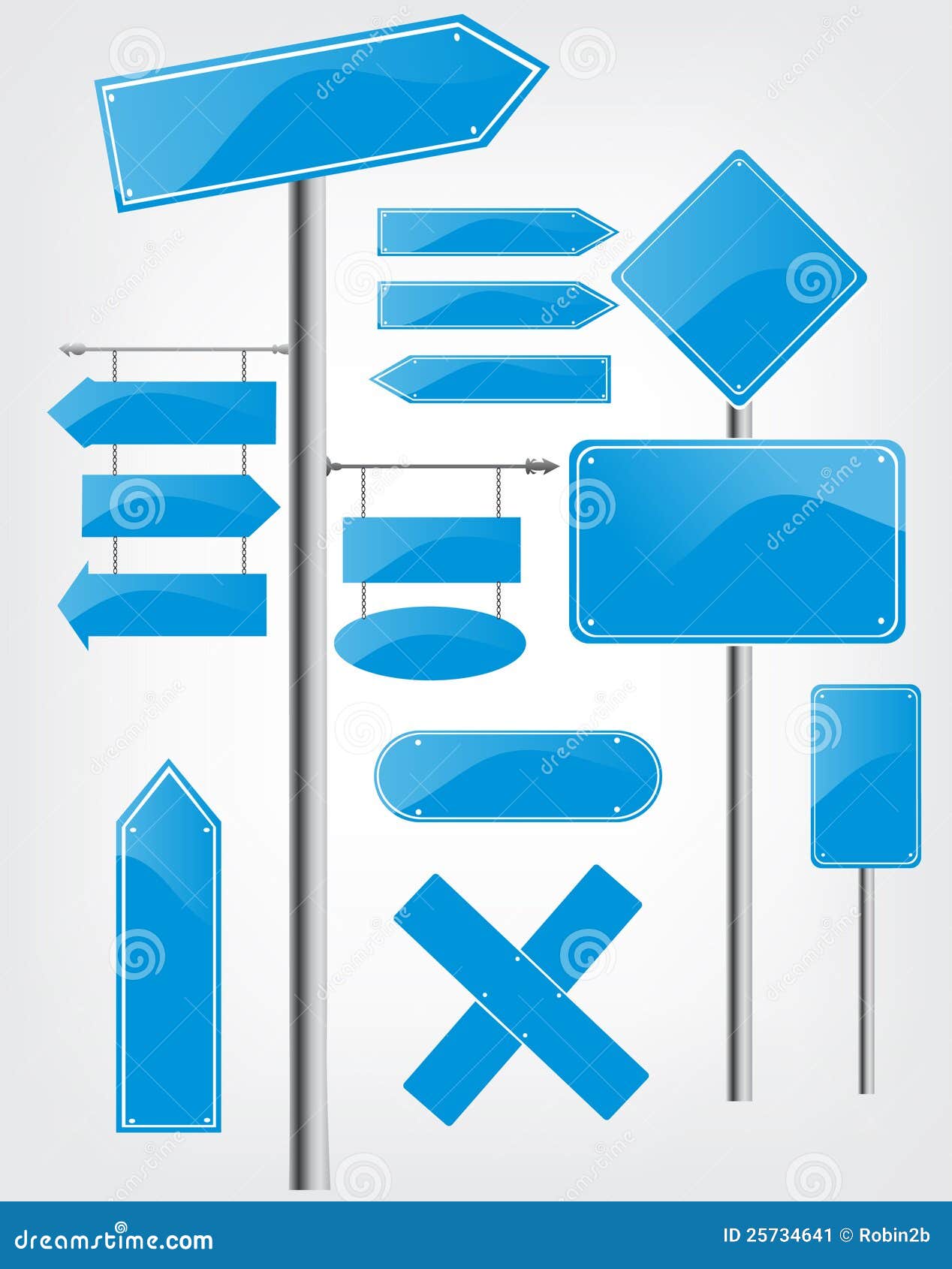 Editable street signs stock vector. Illustration of goal 25734641