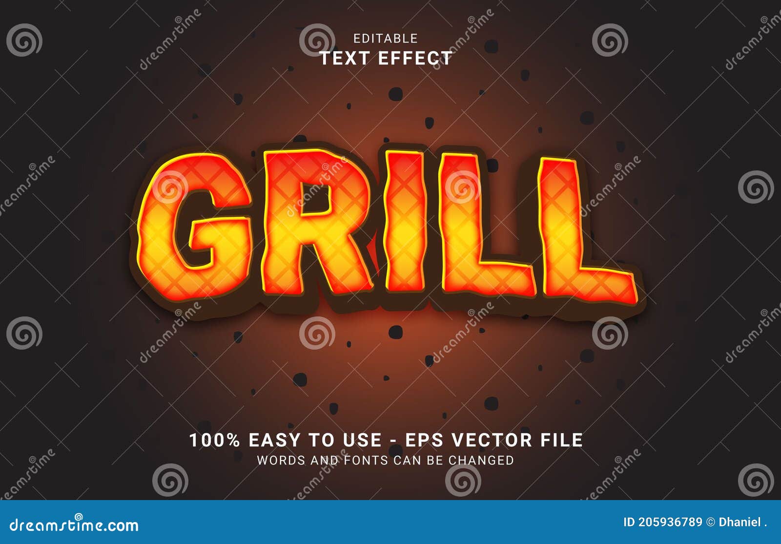 Editable Text Effect, Grill Style Stock Illustration Illustration of
