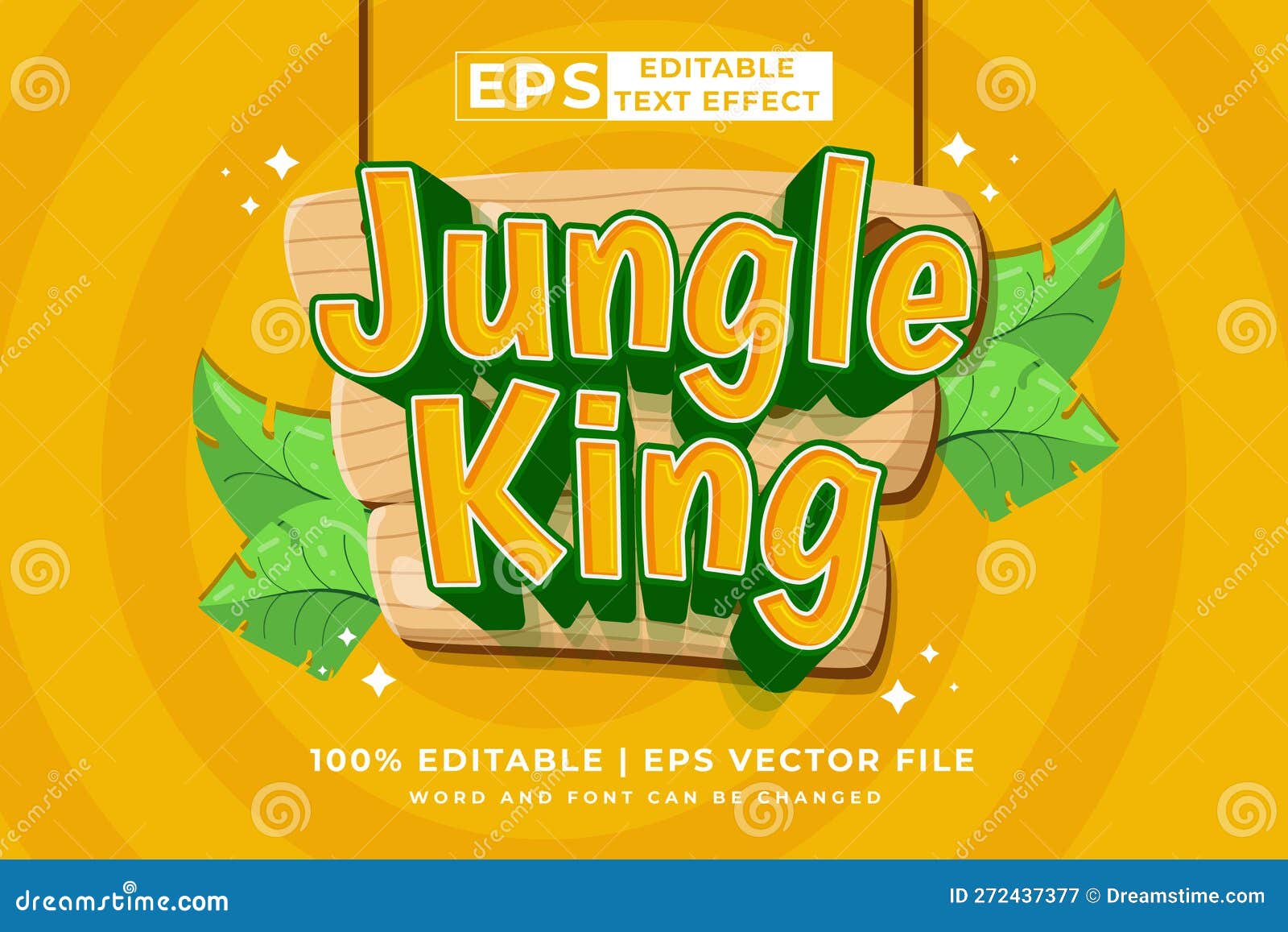 editable text effect jungle king cartoon 3d style premium 