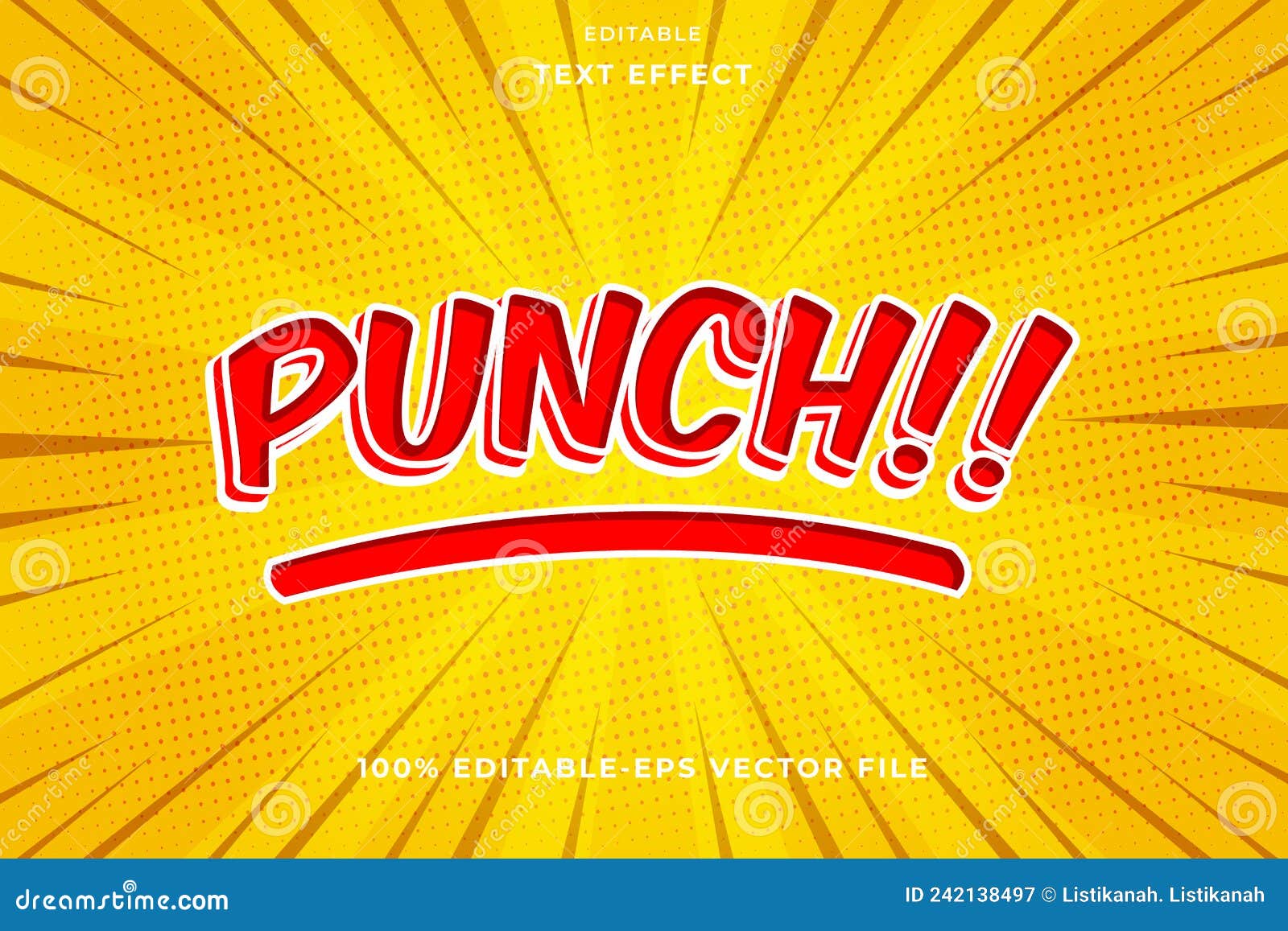 Editable Text Effect Punch Comic Style Stock Vector Illustration of