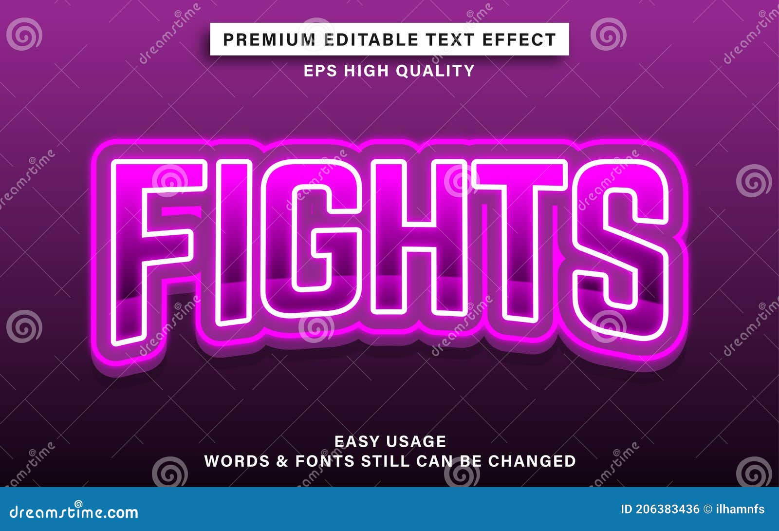 Editable Text Effects for a Wide Variety of Design Stock Vector ...