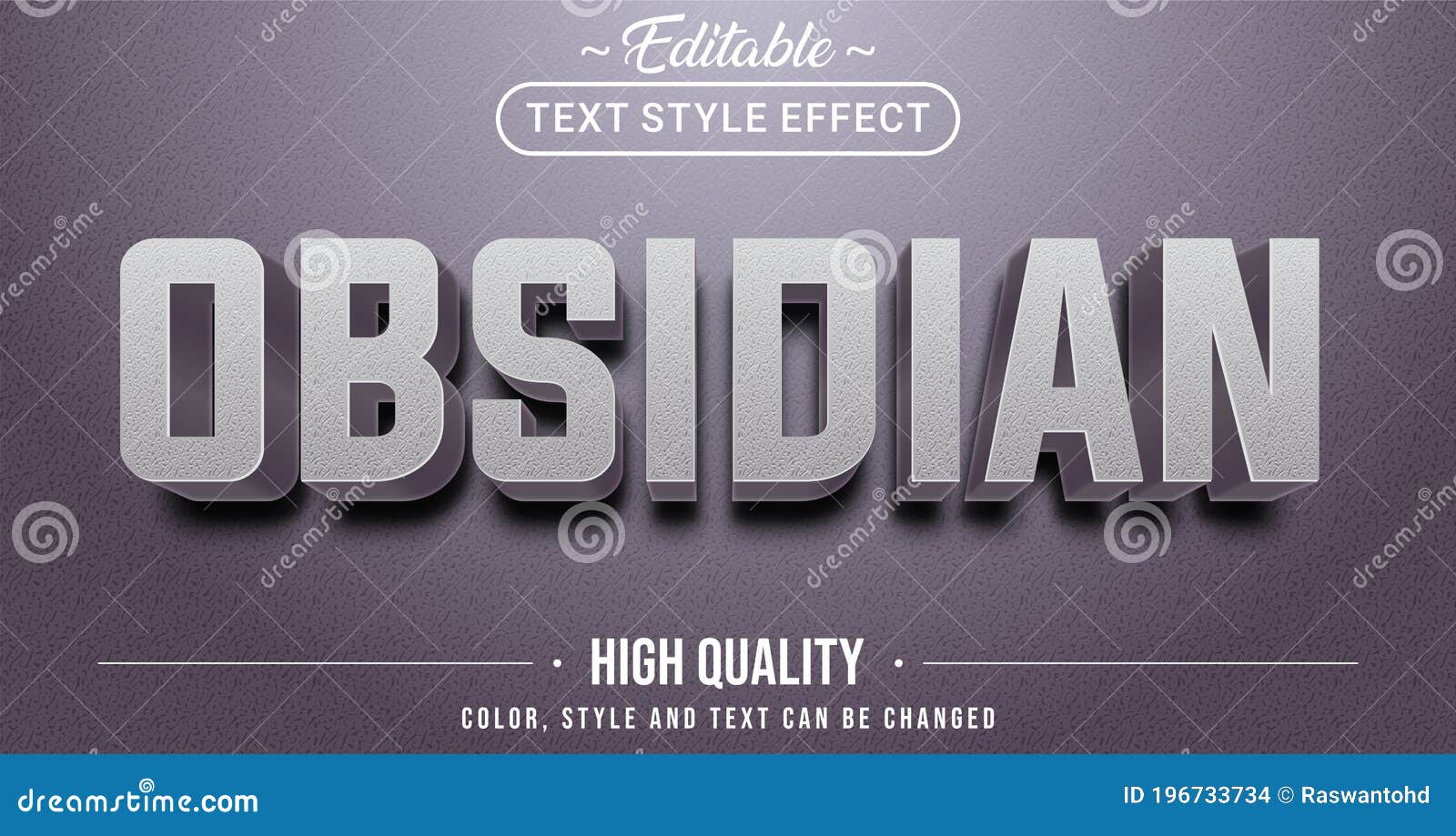 Editable Text Style Effect Obsidian Theme Style Stock Vector Editable Text Style Effect Obsidian Theme Style Stock Vector