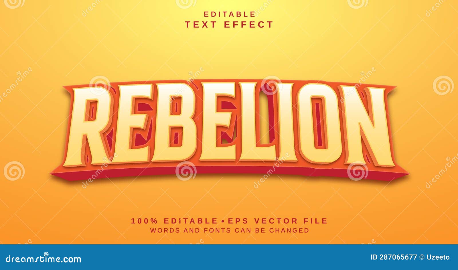 editable text style effect - rebelion text style theme