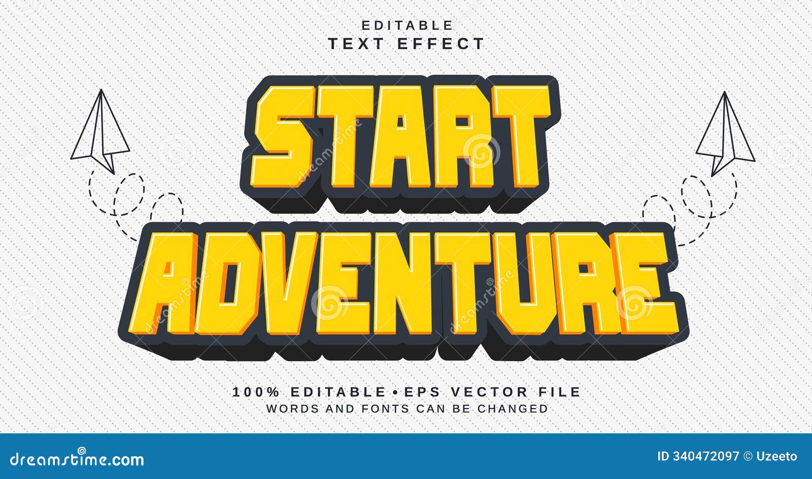 editable text style effect - start adventure text style theme