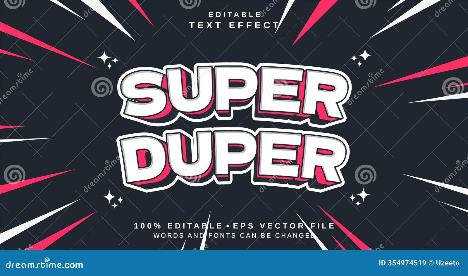 editable text style effect - super duper text style theme