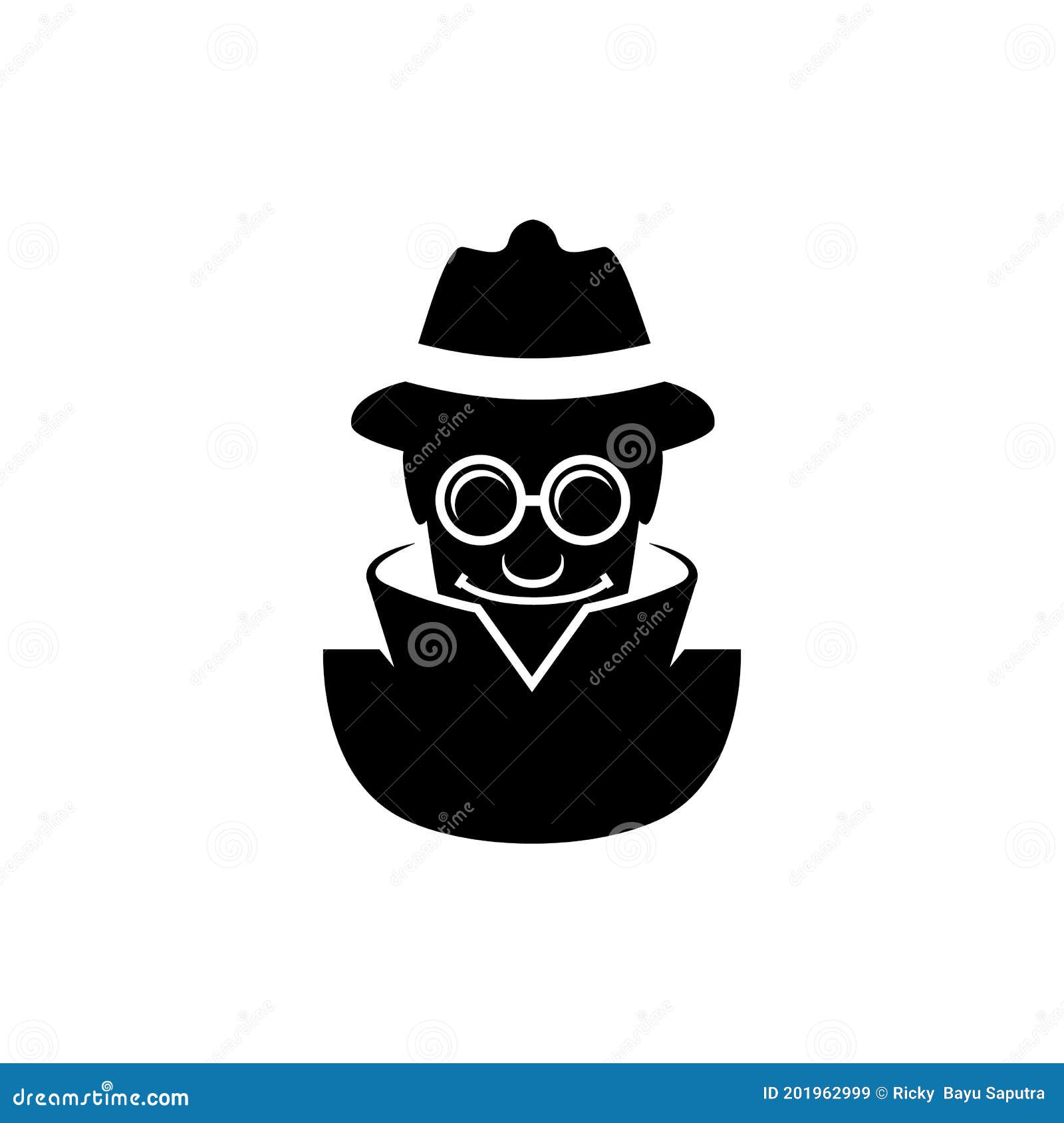 Simple Modern Playful Man Wearing Fedora Hat Avatar Vector Icon Stock ...