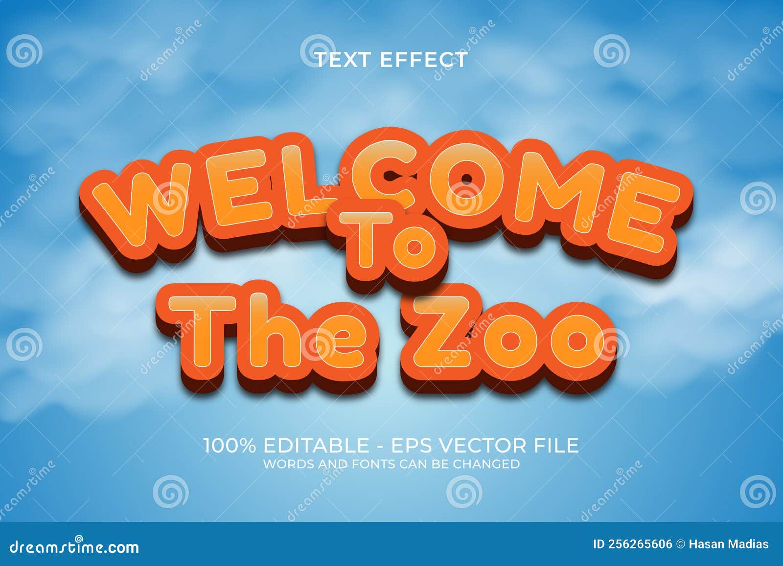 Editable To the Zoo Text Effect Stock Vector Illustration of
