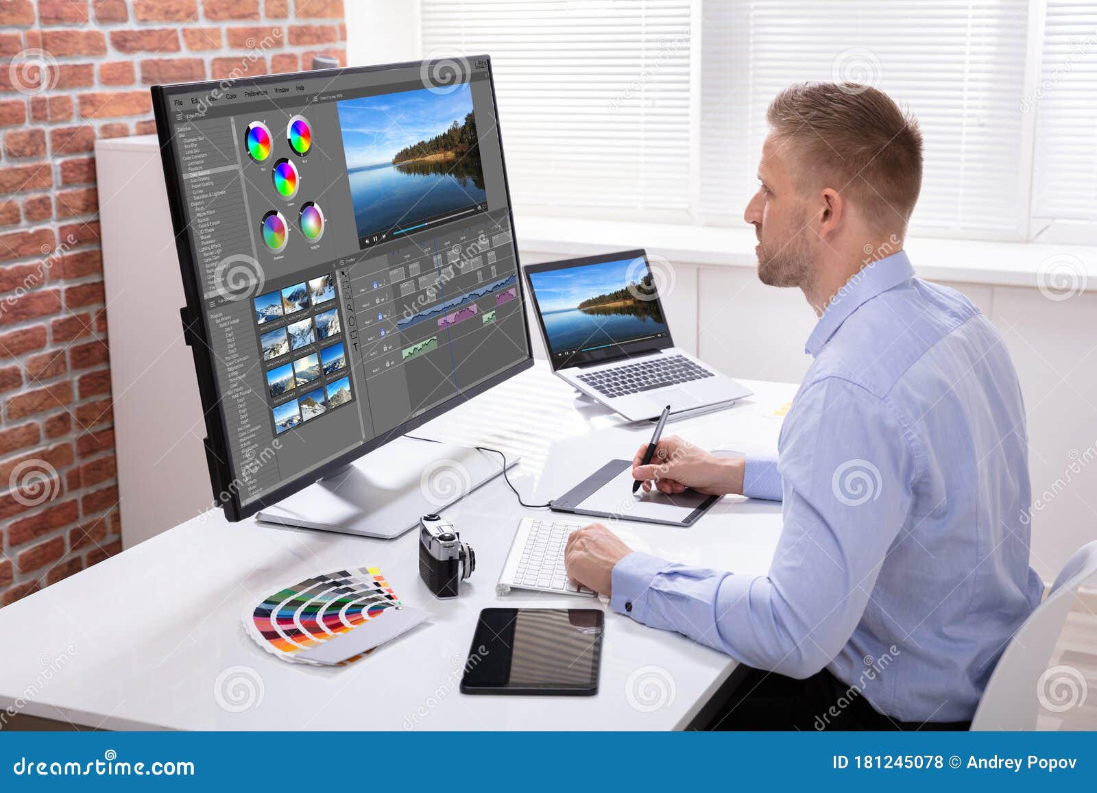 editor editing video on computer