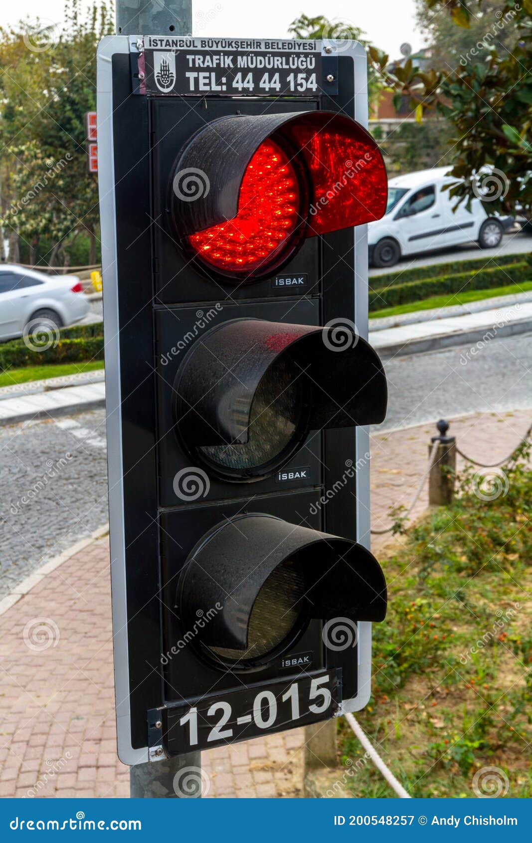 Editorial, Istanbul, Turkey, Traffic Light on Red Editorial Photography
