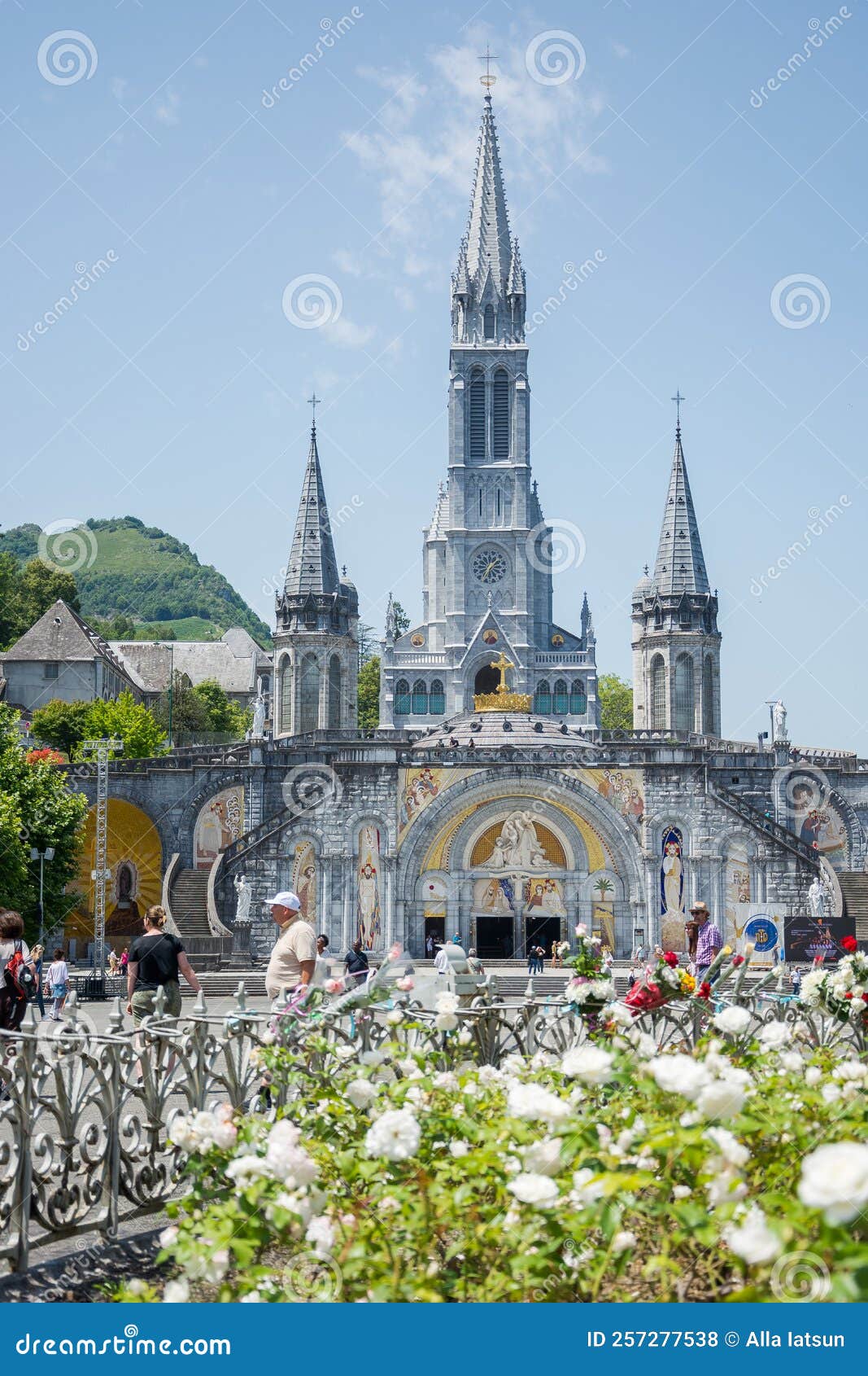 Basilica of the Holy Rosary in Lourdes, France Editorial Stock Photo ...