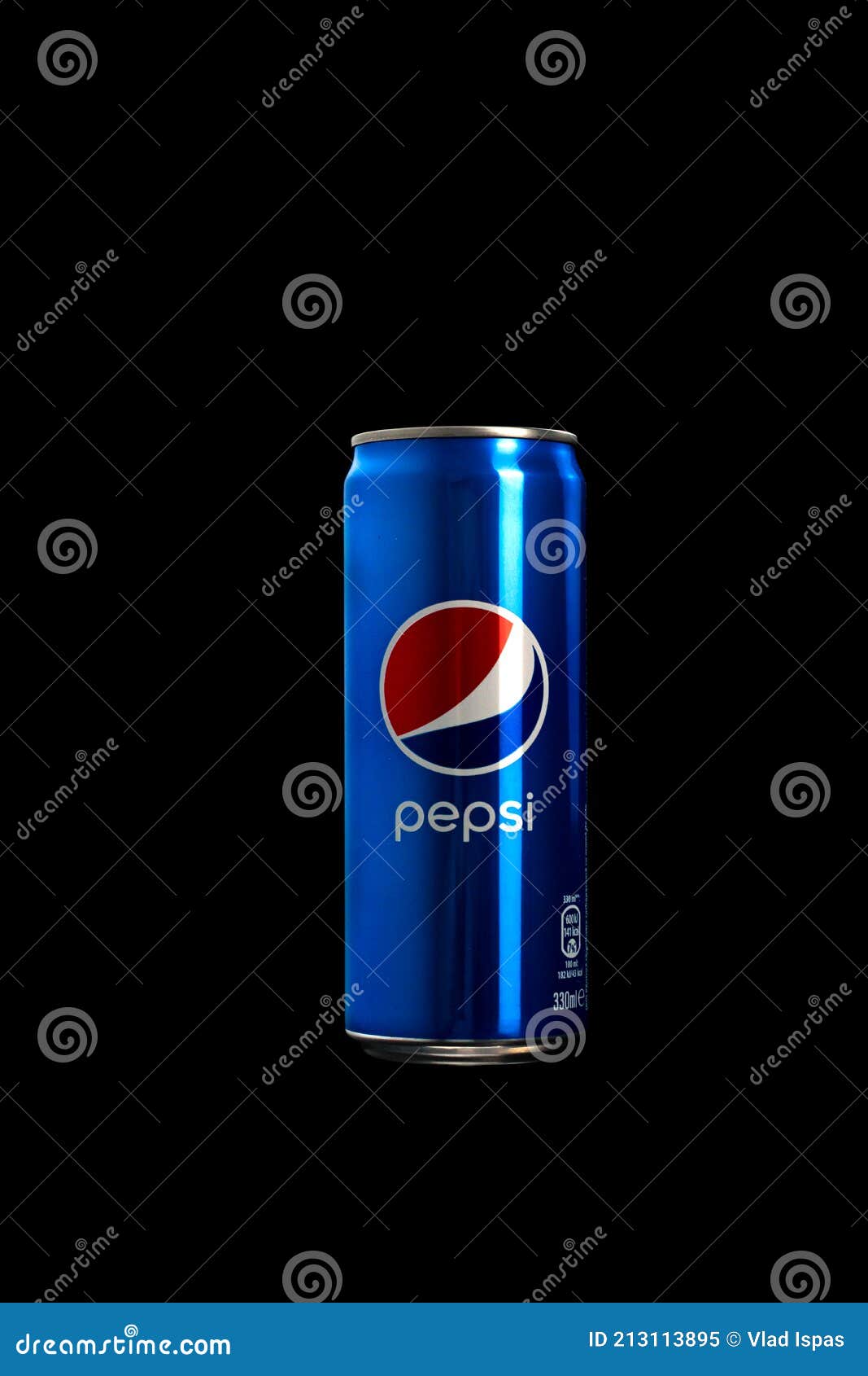 Editorial Photo of Classic Pepsi Can on Black Background. Studio Shot ...