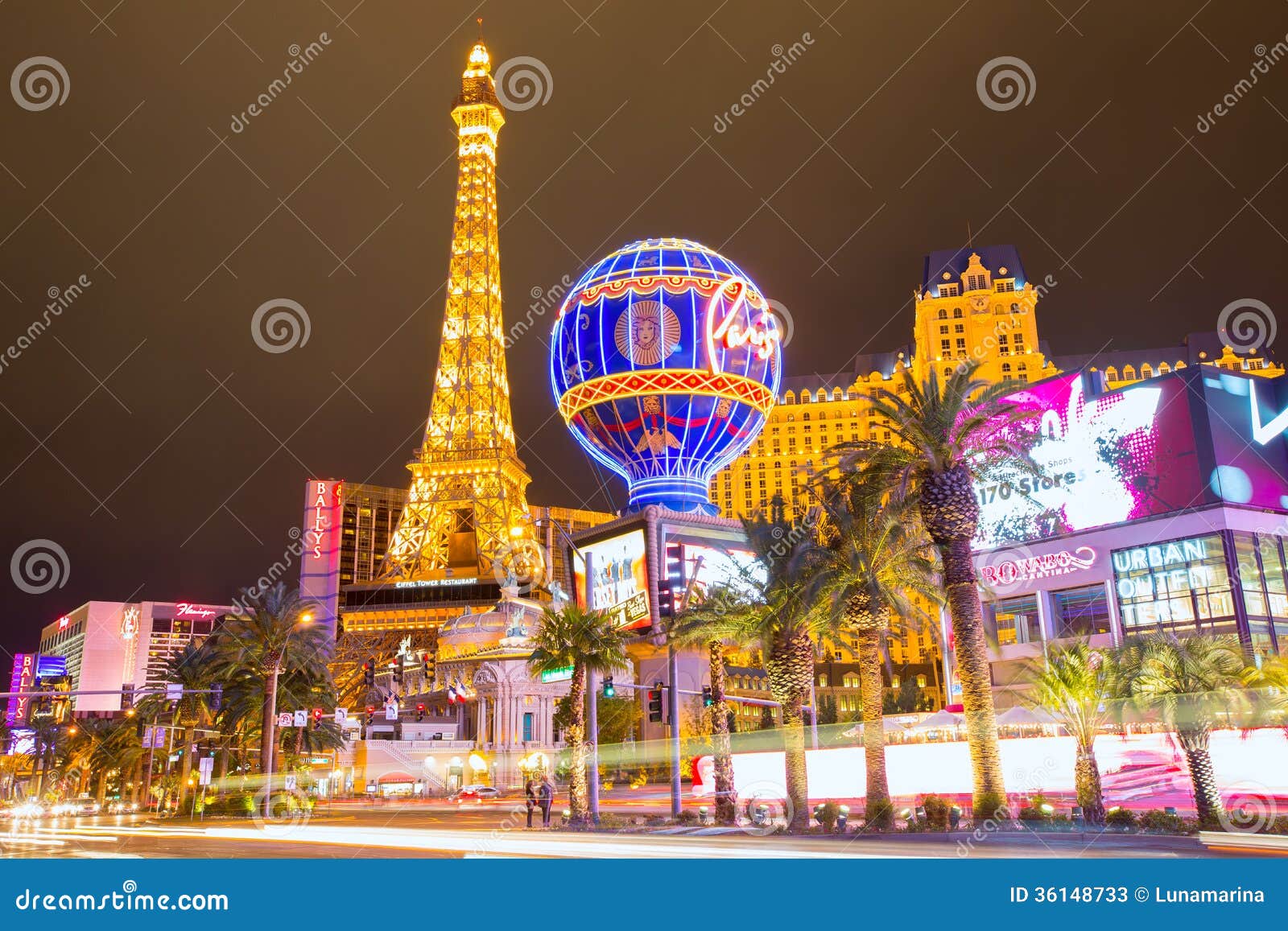 Editorial Use only Las Vegas Nevada Strip at Night Editorial Stock