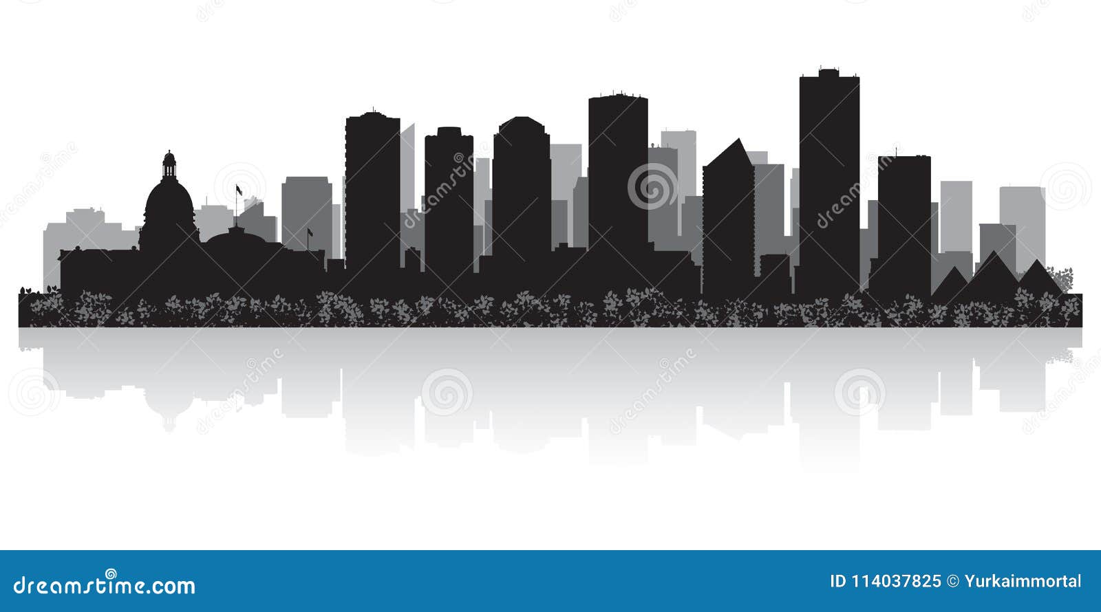 edmonton canada city skyline  silhouette