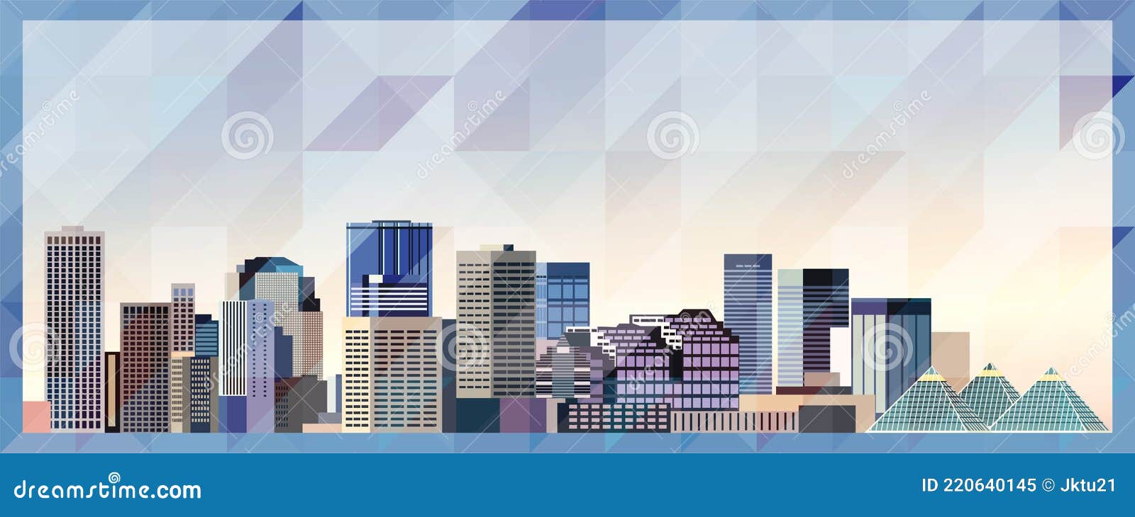 Edmonton Skyline Vector Colorful Poster on Beautiful Triangular Texture Background Stock Vector