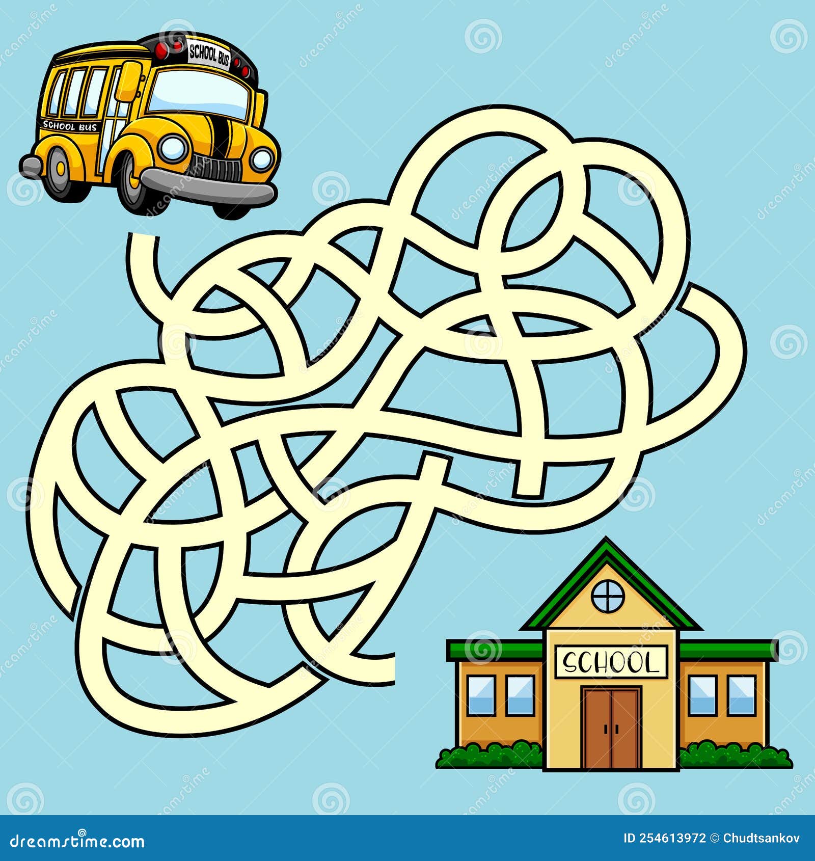 Educação De Jogos De Labirinto Para Crianças Ajuda O ônibus Escolar a Ir à  Escola Ilustração do Vetor - Ilustração de colorido, elementar: 254613972