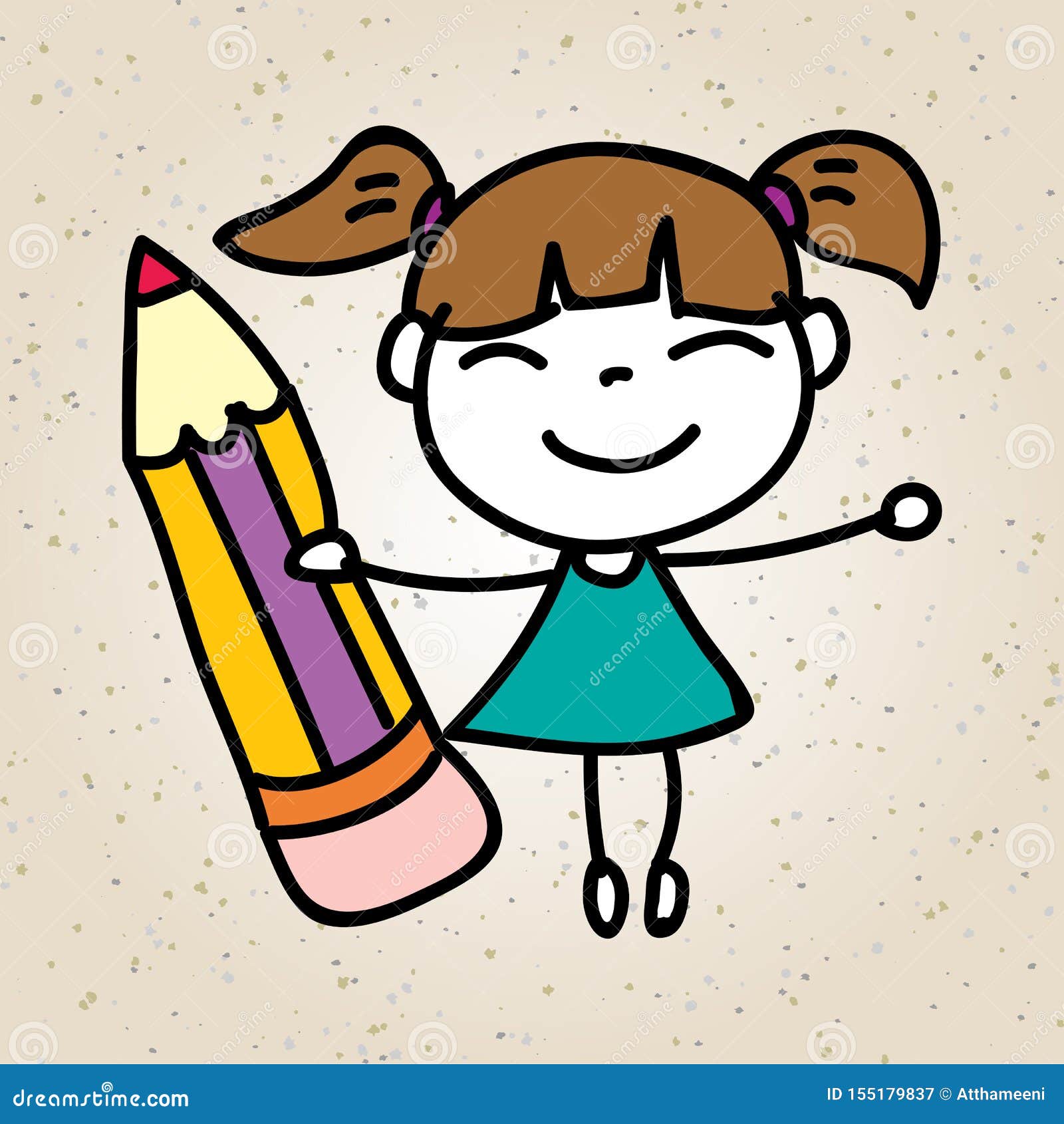 Educación De Personaje De Dibujos Animados De Dibujo De La Mano De Nuevo a  Fondo Feliz Del Niño De La Escuela Stock de ilustración - Ilustración de  escuela, cartel: 155179837