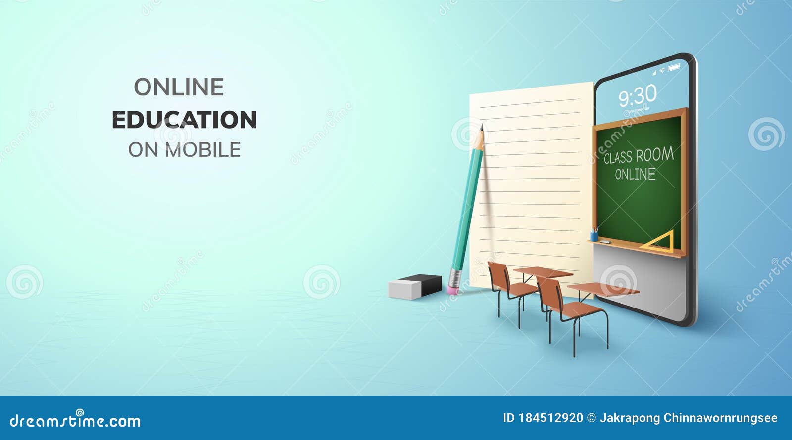 Digital Classroom Online Education Kindergarten Back To School Concept Stock Vector