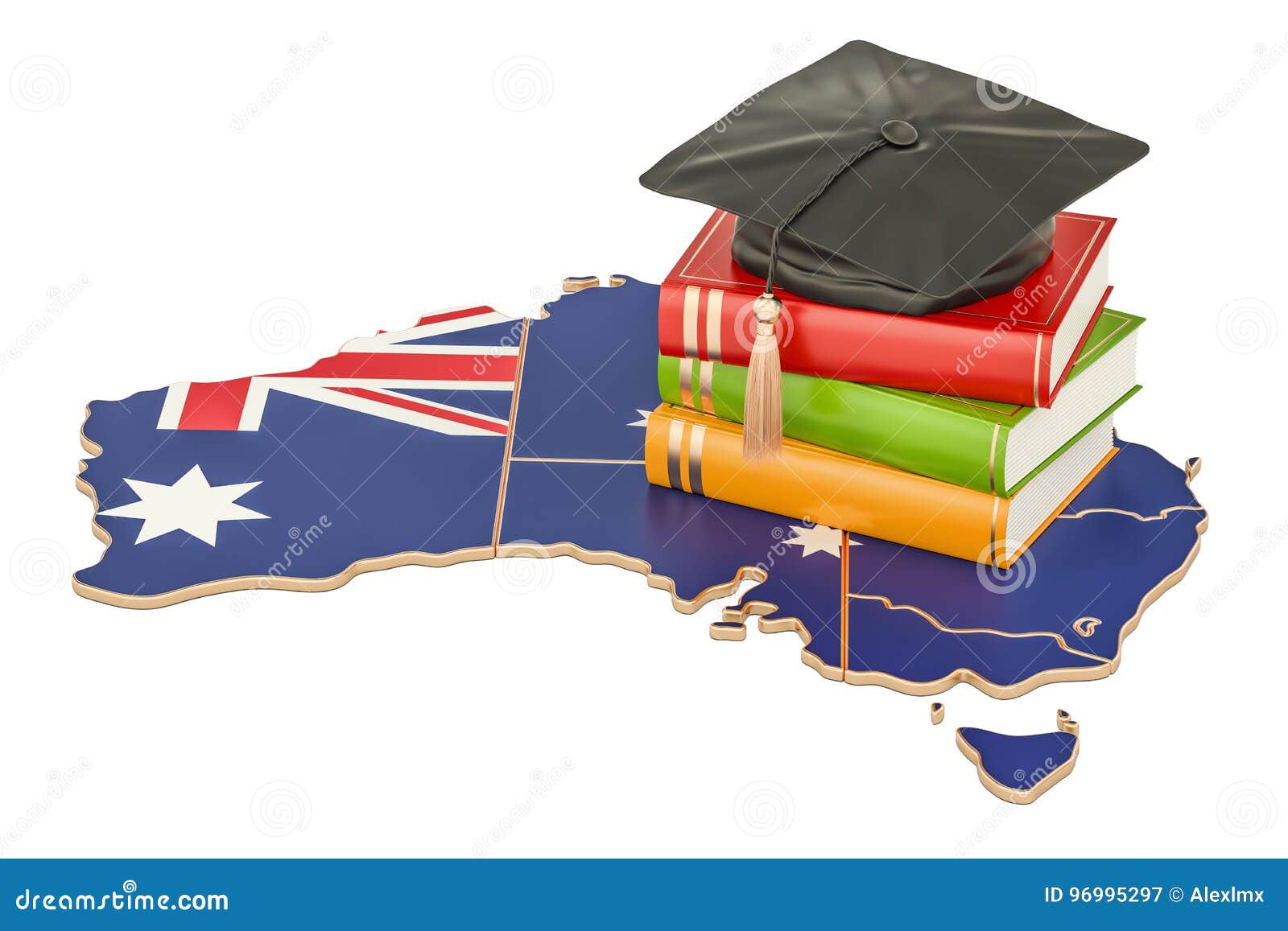 Education in Australia Concept, 3D Rendering Stock Illustration