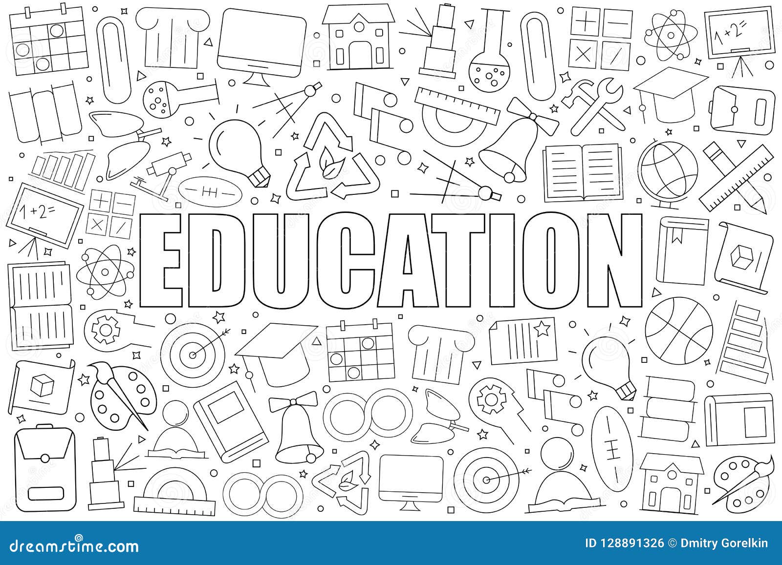 Education Background from Line Icon. Linear Vector Pattern Stock Vector -  Illustration of clip, schedule: 128891326