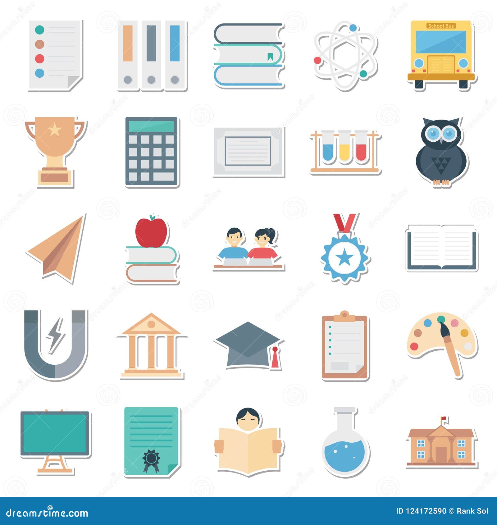 education color   icons editable best for education projects