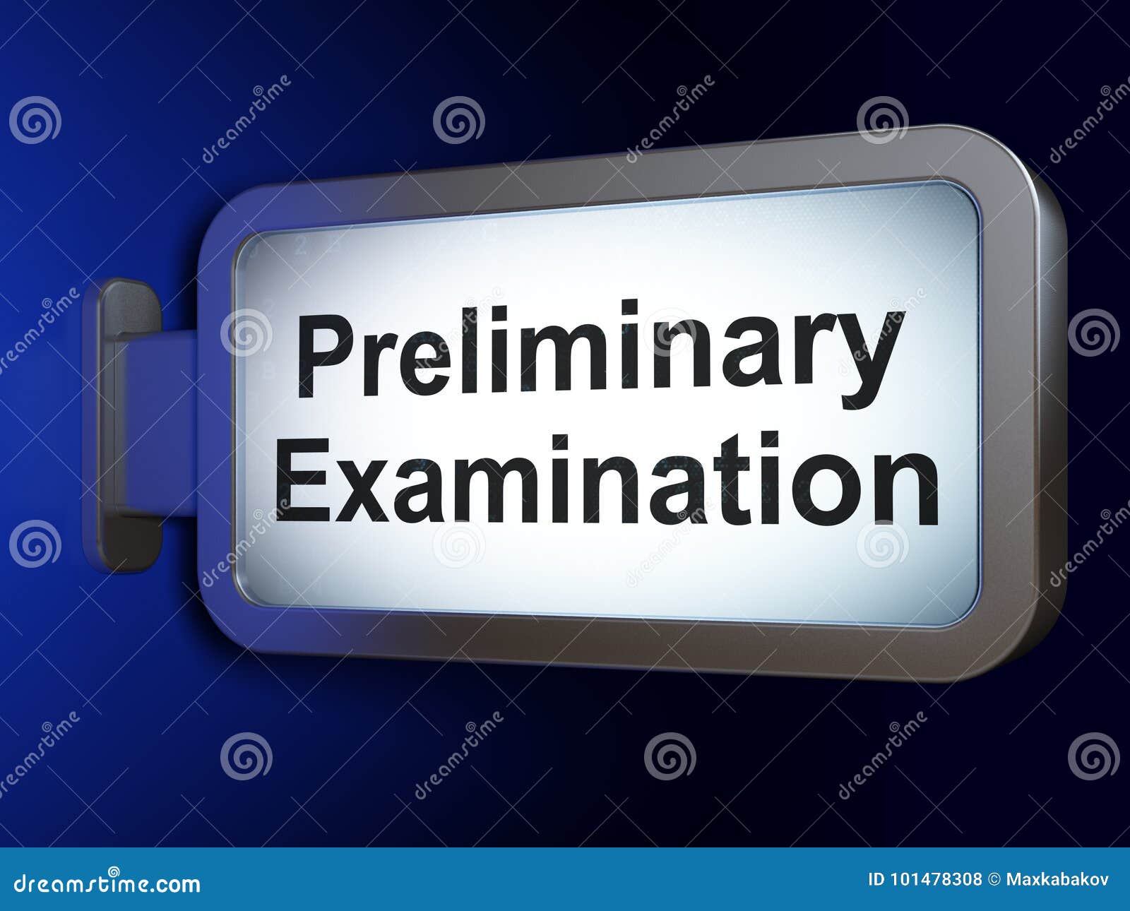 education concept: preliminary examination on billboard background