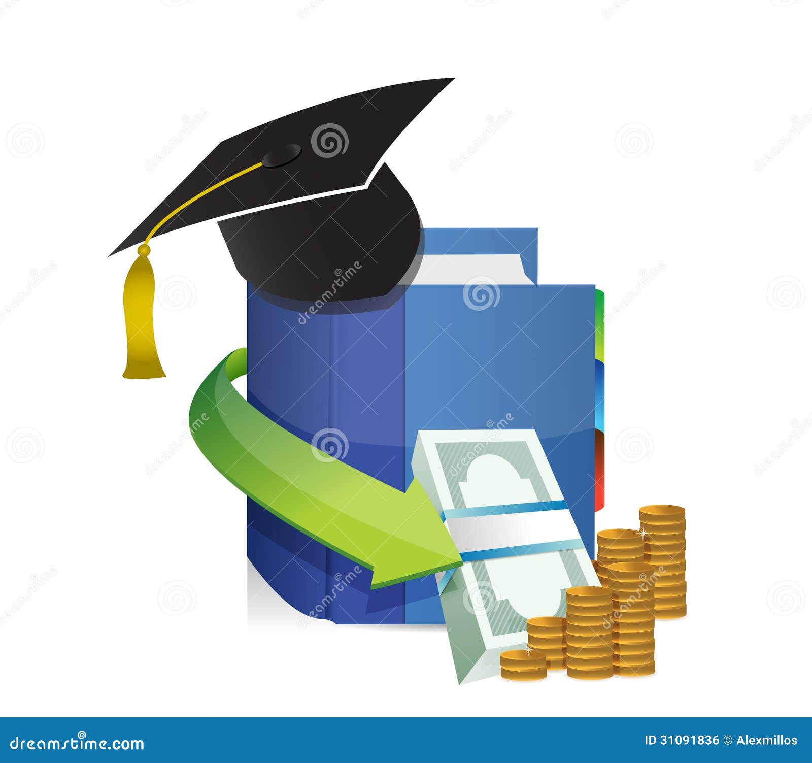 Education Cost or Profits Illustration Stock Illustration