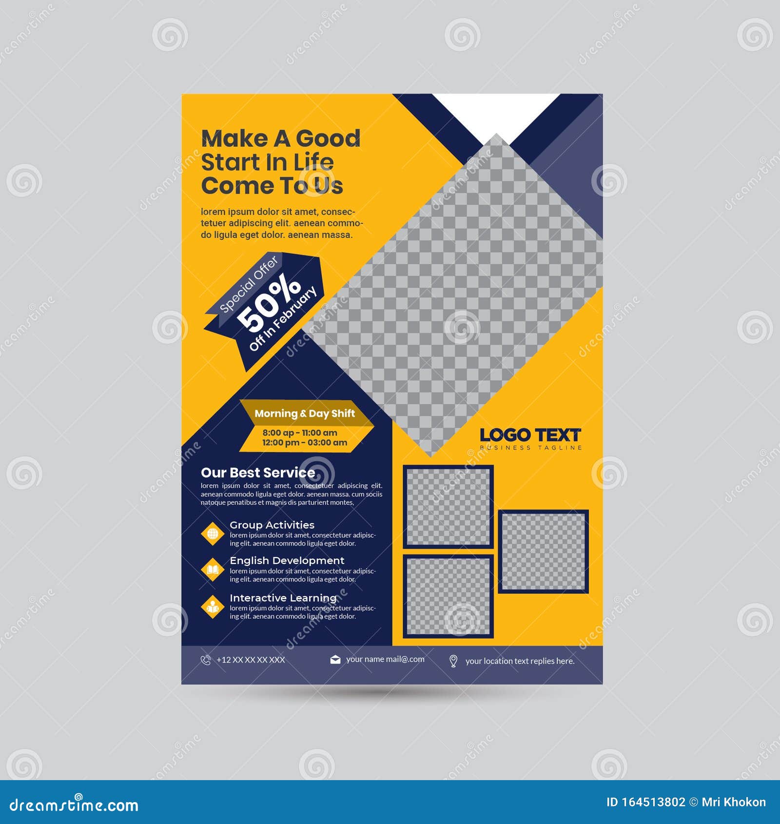 Education Flyer Vector Design Template Stock Illustration Within Create A Free Flyer Template