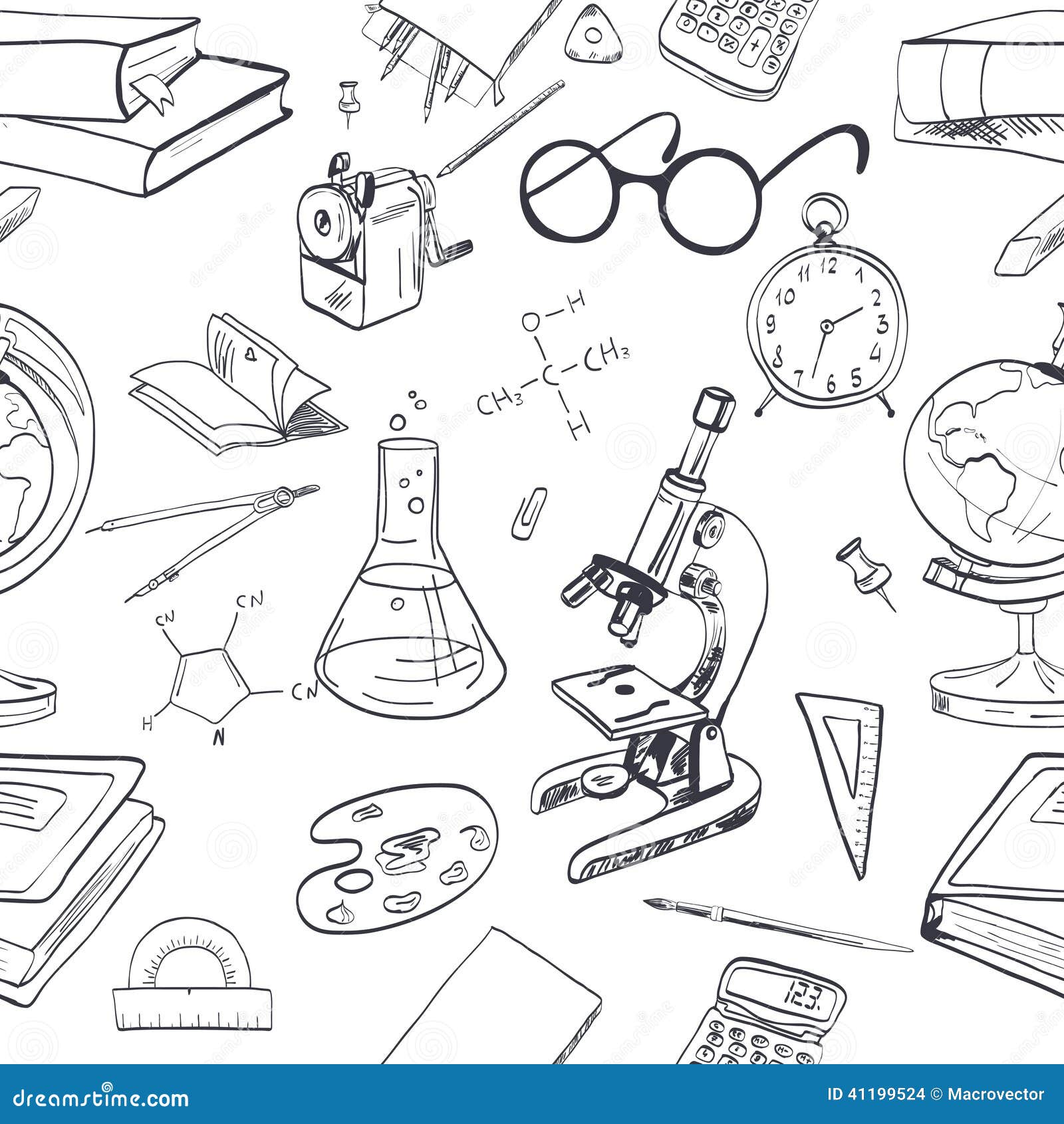 app sketch ruler Doodle Seamless Image: Vector  Stock 41199524  Education Icon