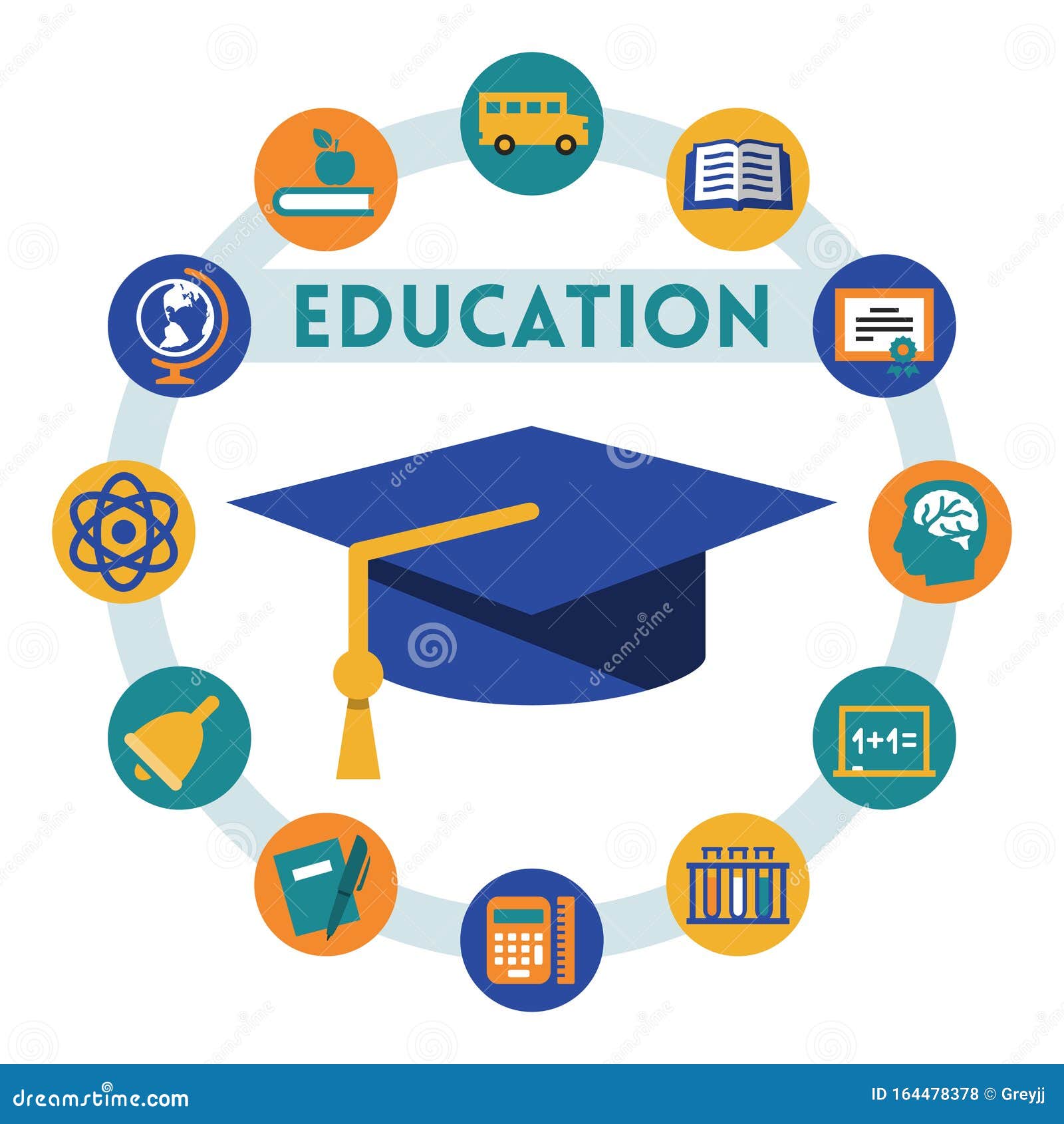Education Related Infographic, Flat Style Stock Vector Illustration