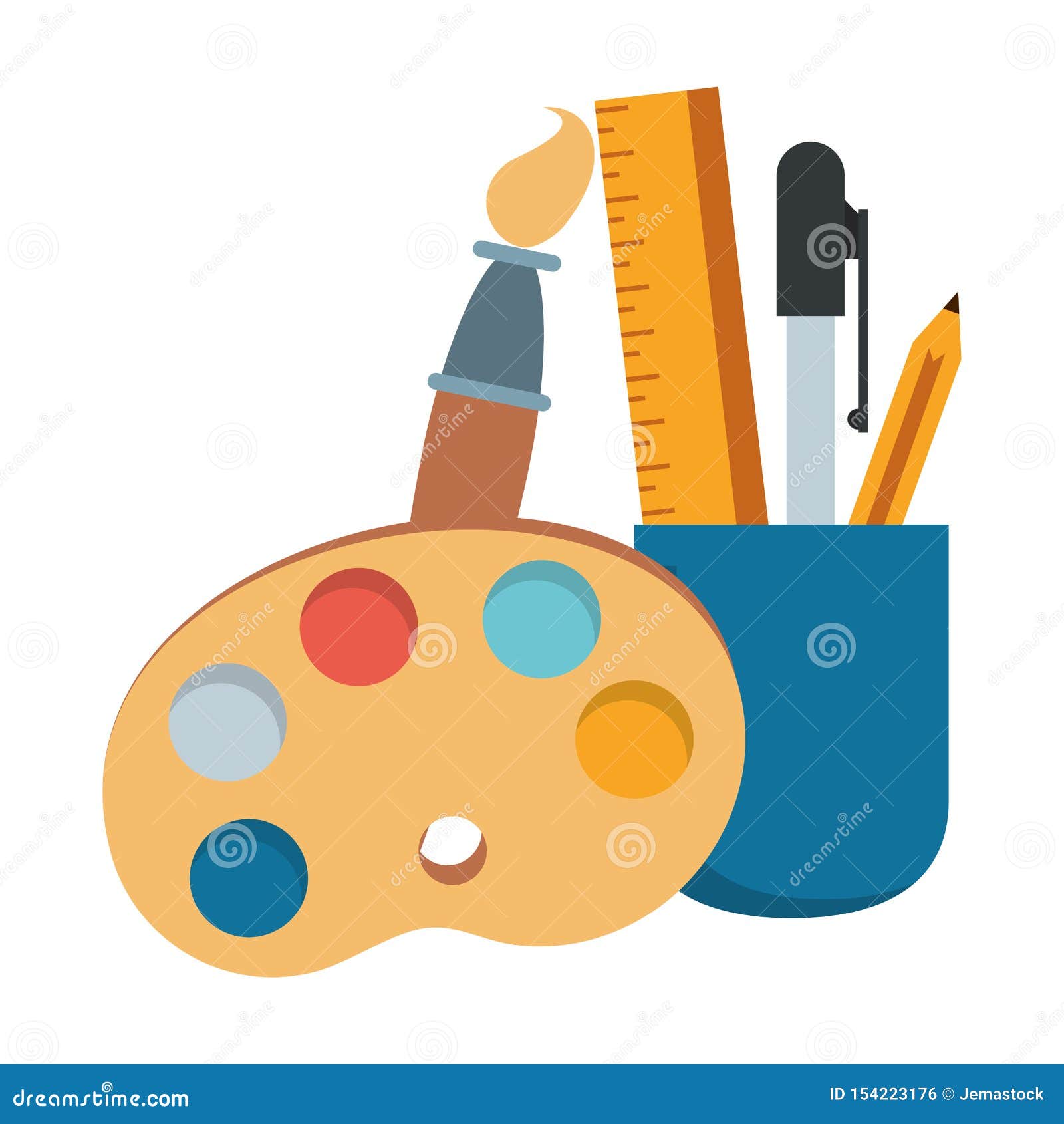 Education School Work Tool Cartoon Stock Vector - Illustration of ...