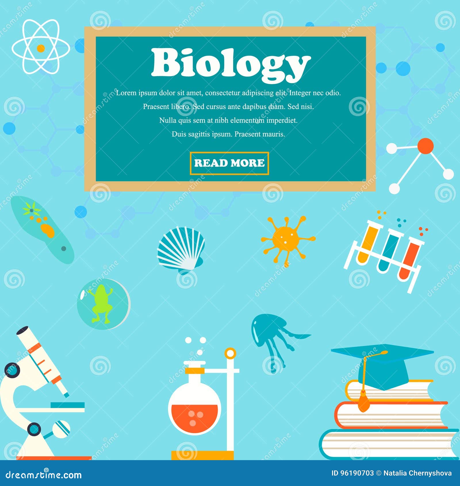 Education and Science Concept Illustrations. Biology Lesson Stock