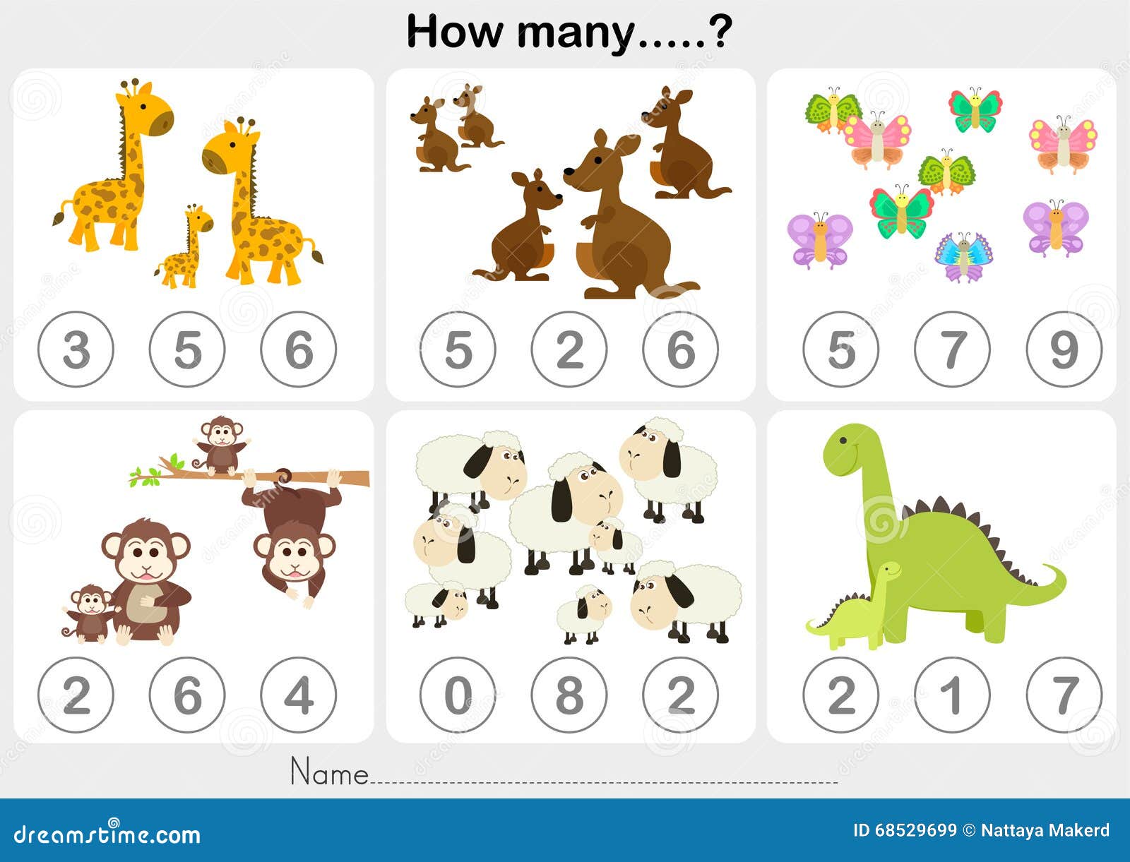 education worksheet - counting object for kids