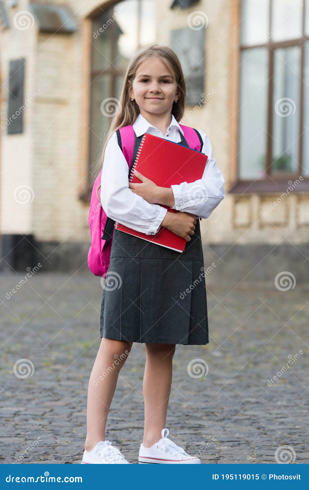 Education Your Door To the Future. Happy Child Hold Books Outdoors ...