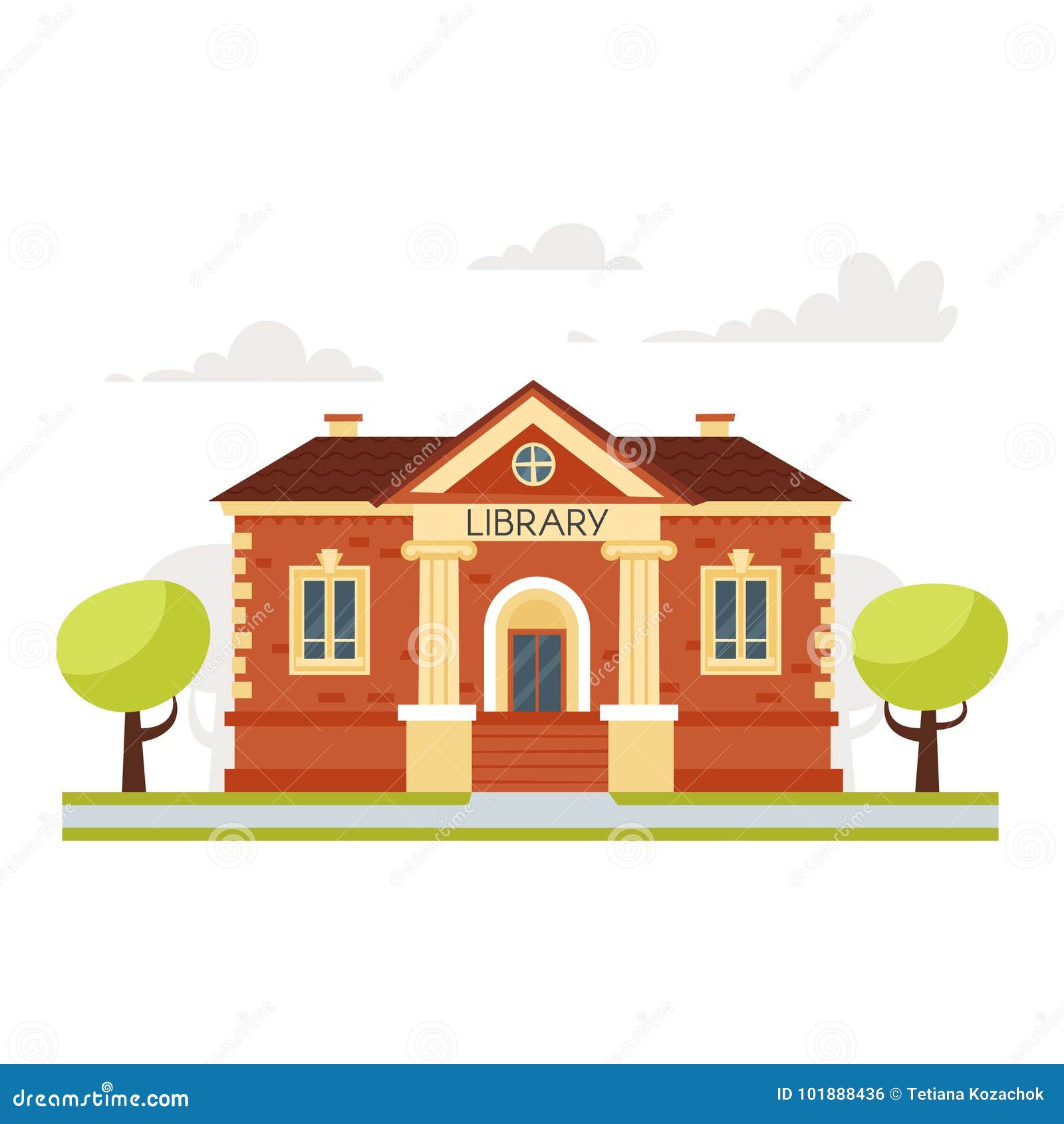 Educational Building Library Stock Vector - Illustration of learning,  background: 101888436