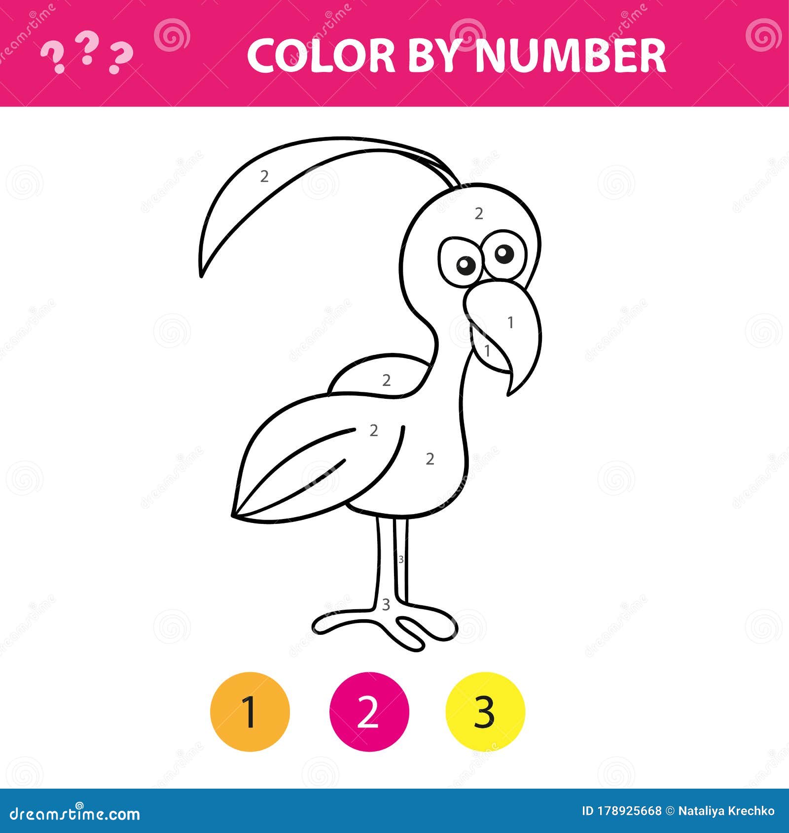 Download Educational Children Game Color The Picture By Number Coloring Book With Bird Stock Vector Illustration Of Activity Game 178925668