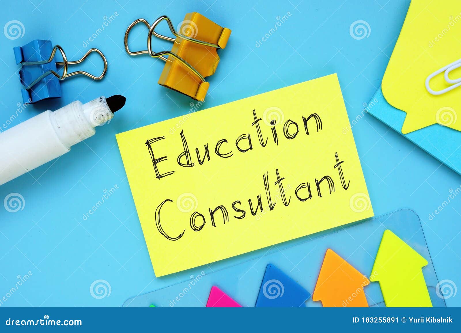 educational concept meaning education consultant with inscription on the piece of paper