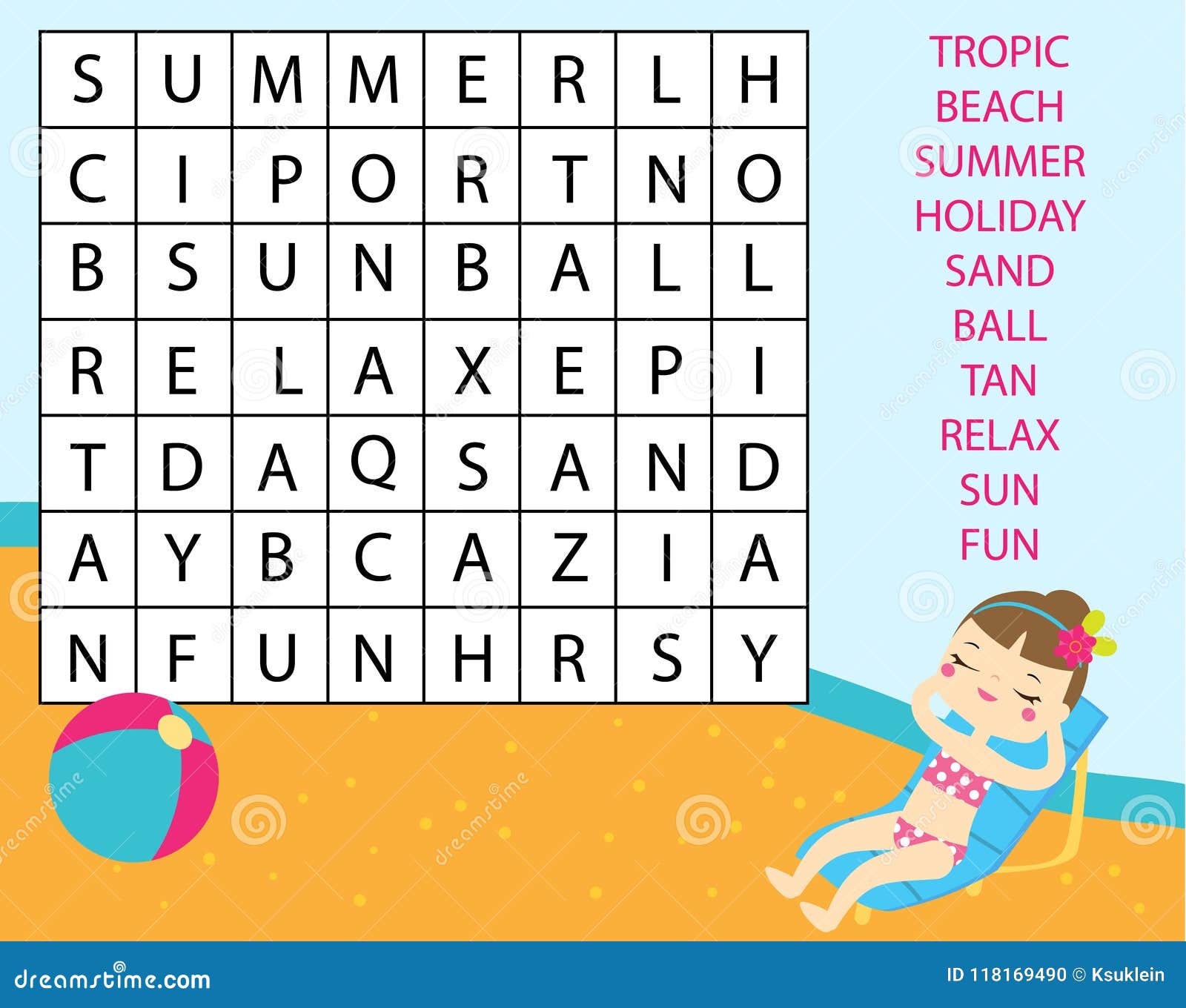 educational game for children word search puzzle kids activity stock vector illustration of development crossword 118169490
