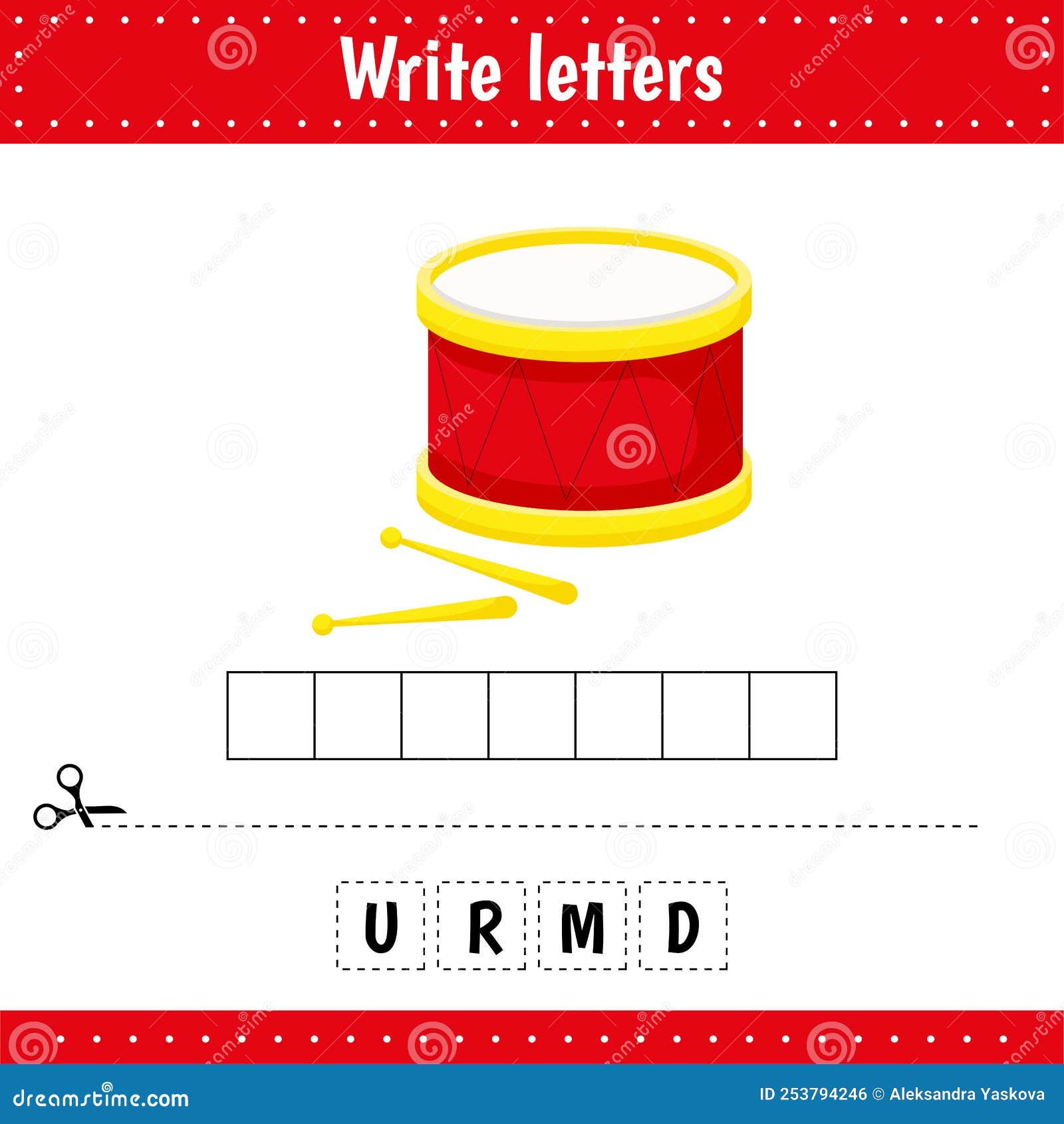 Educational Game for Kids. Crossword Drum.Guess the Word. Education