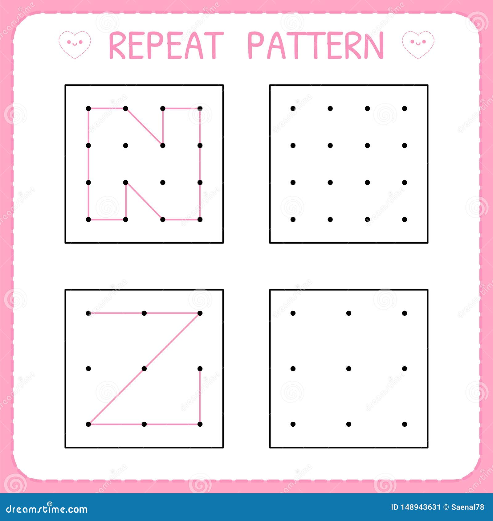 educational games for practicing motor skills worksheet for kindergarten and preschool repeat pattern working pages for kids stock vector illustration of learning geometry 148943631