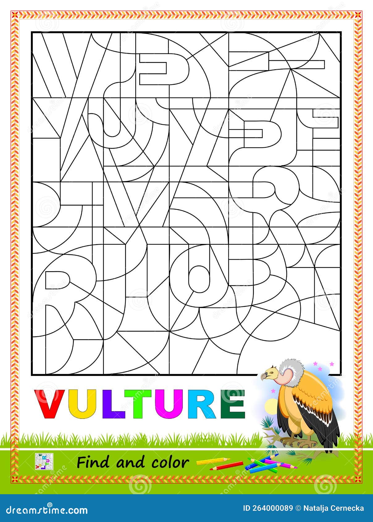 Educational Page for Little Children. Find and Paint the Hidden Letters ...