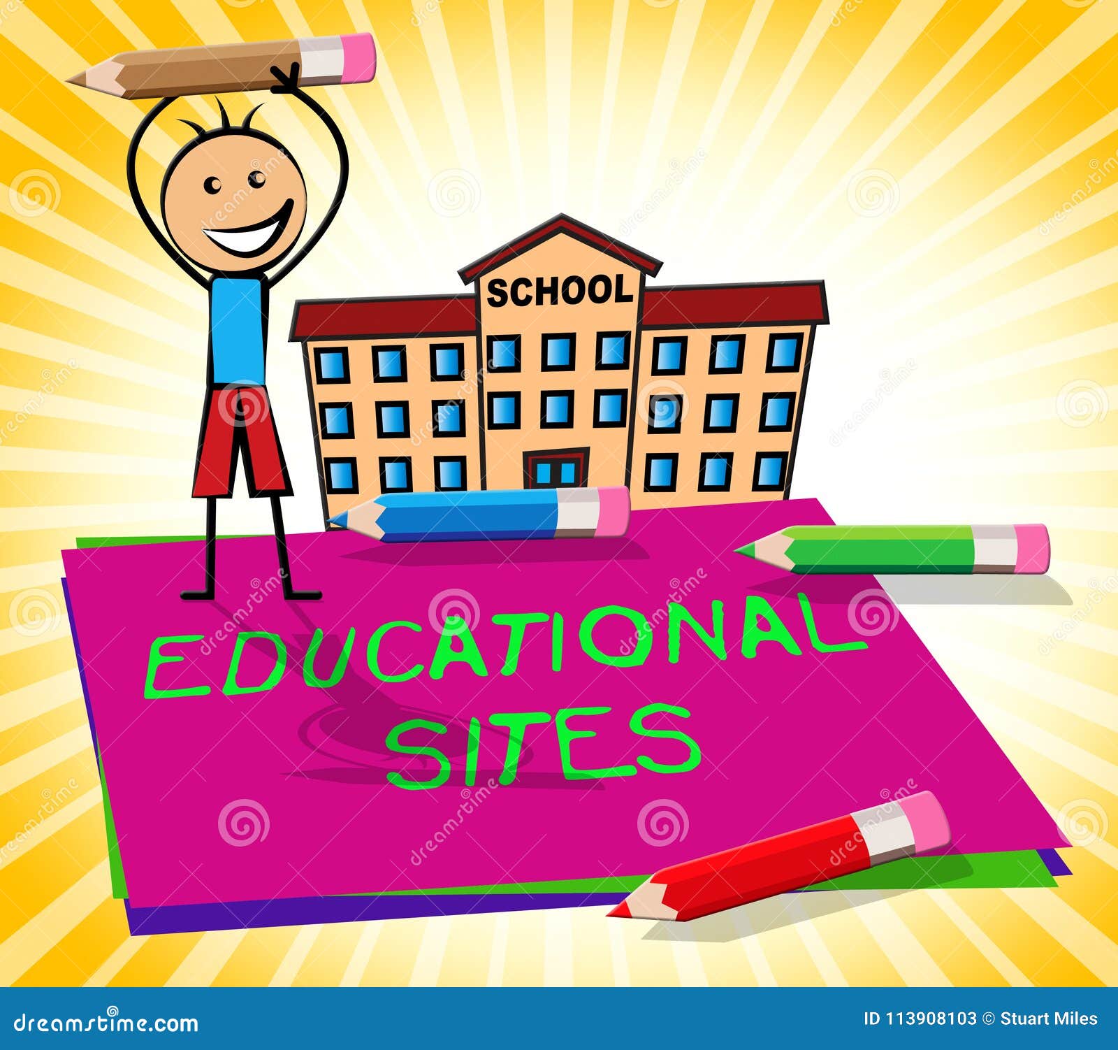 Educational Sites Shows Learning Websites 3d Illustration Stock