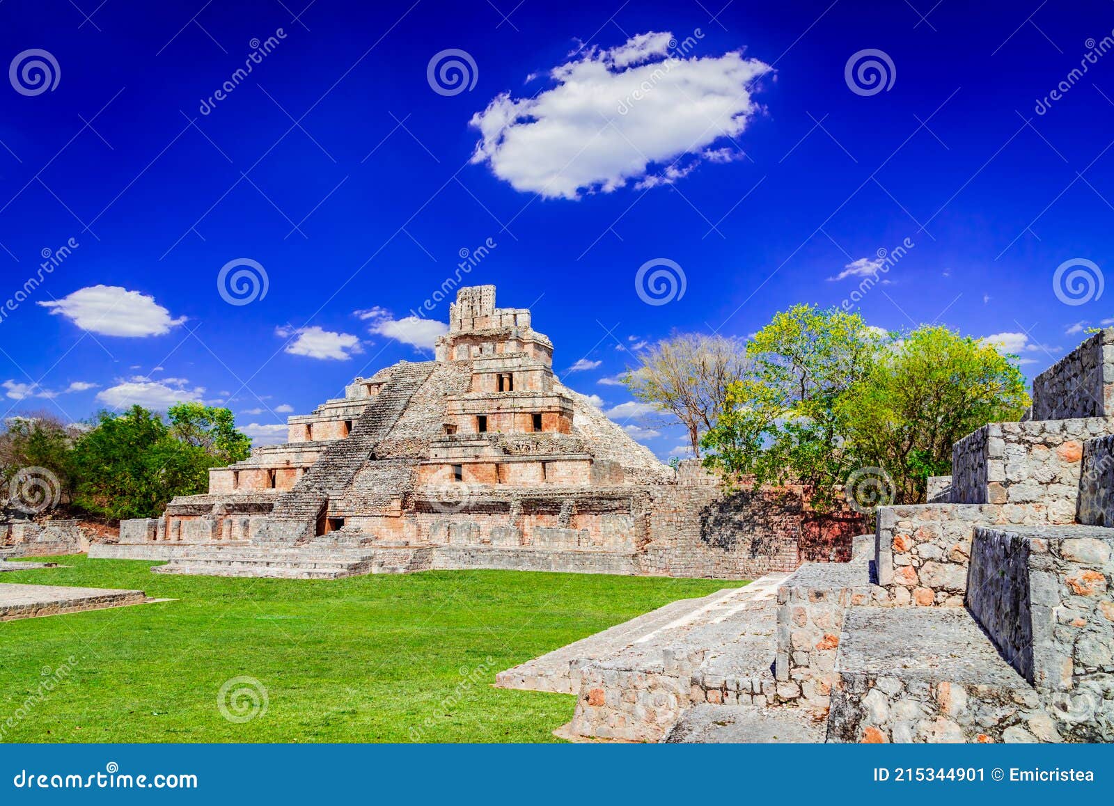 edzna, mexico - maya ruins in yucatan peninsula