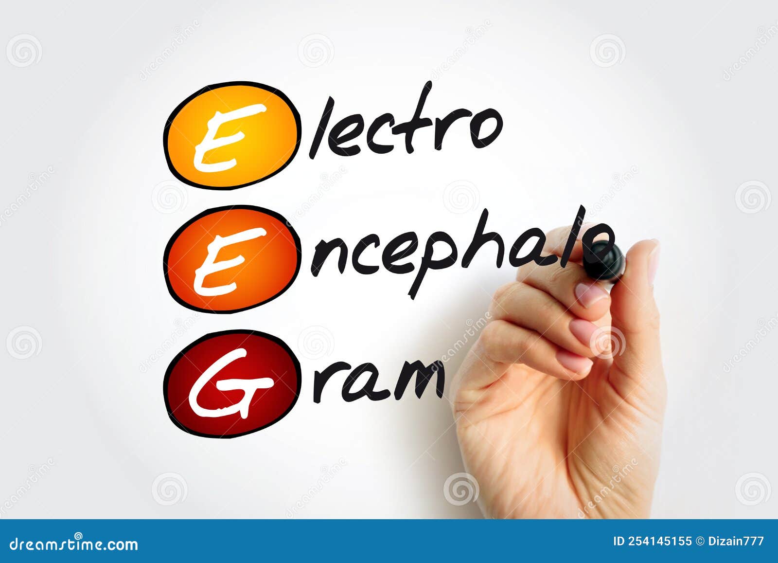 EEG - Electroencephalogram Acronym, Concept On Blackboard Stock Photo